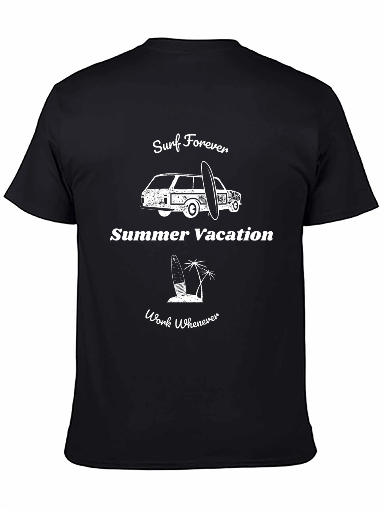 Surf Forever Black Graphic T-Shirt