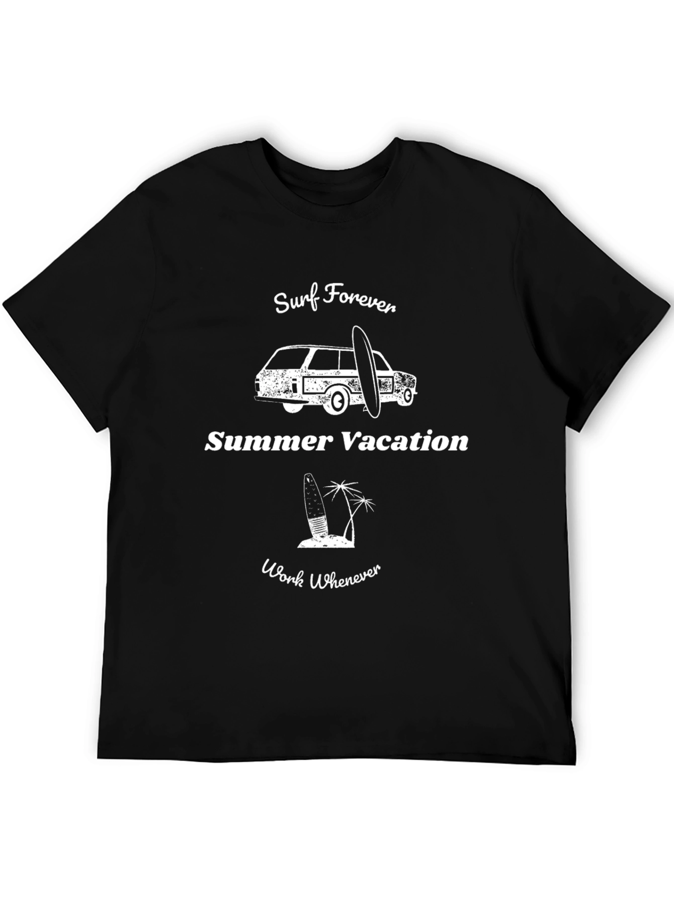 Surf Forever Black Graphic T-Shirt