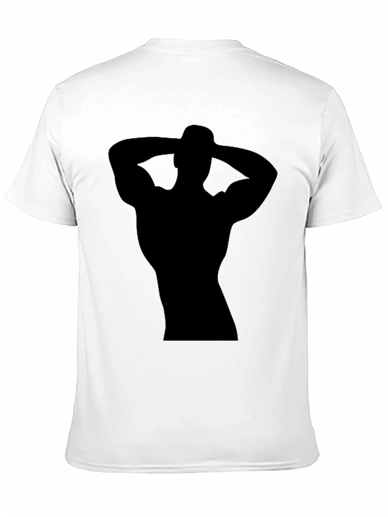 Mens Black T-Shirt with Muscled Silhouette Graphic
