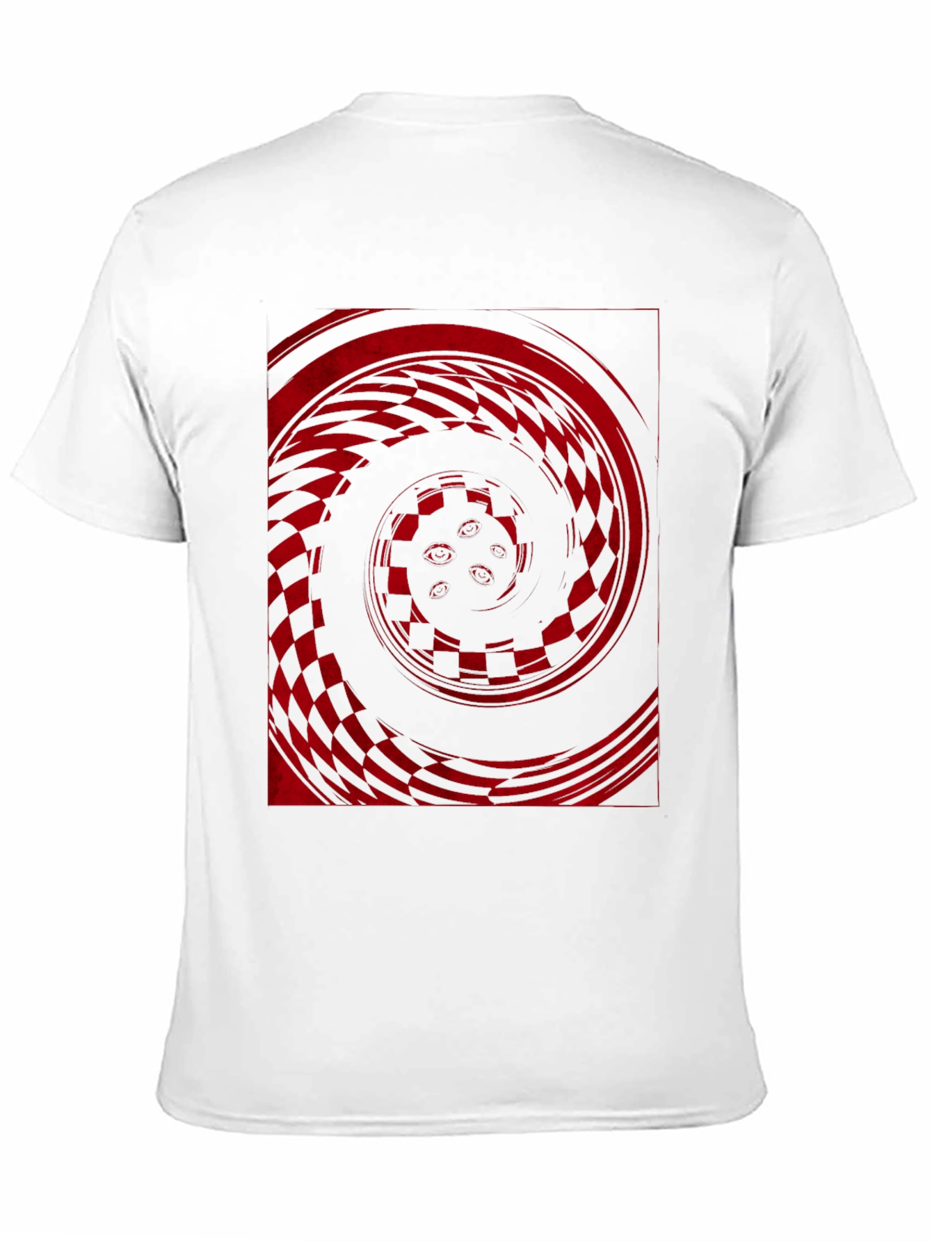 Red Vortex Graphic Print Black Tee