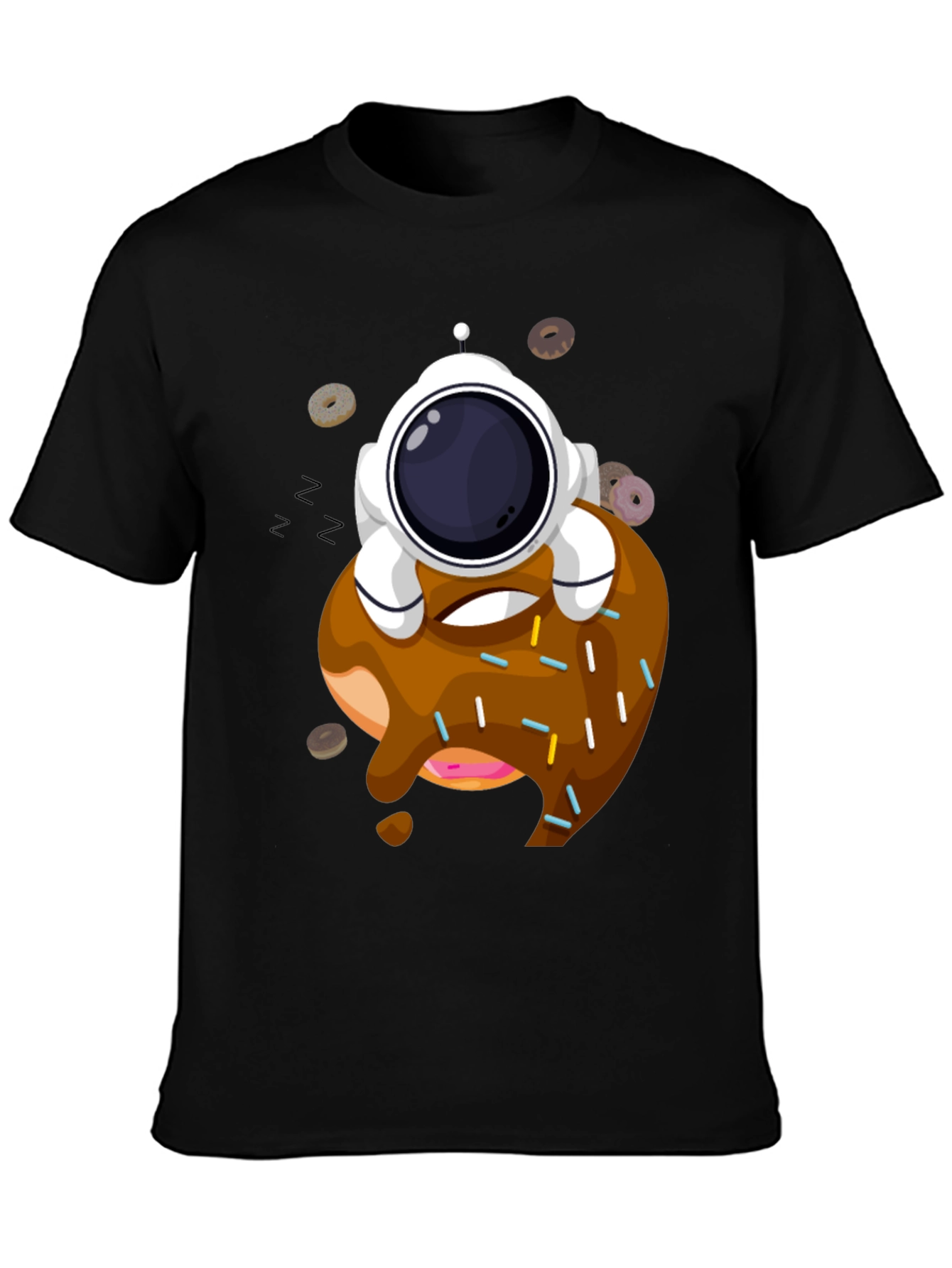 Astronaut Donut T-Shirt - Black Cotton Tee