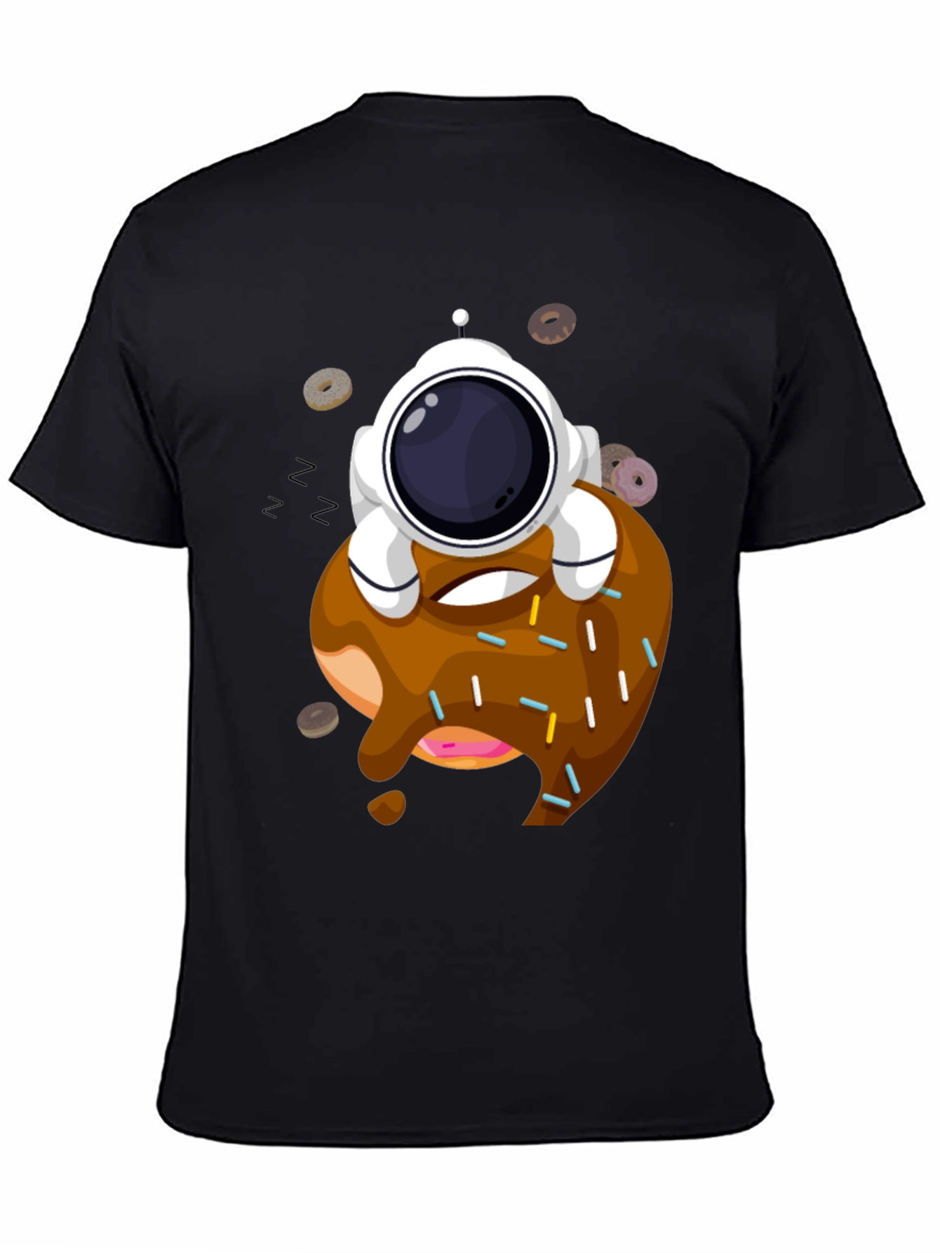 Astronaut Donut T-Shirt - Black Cotton Tee