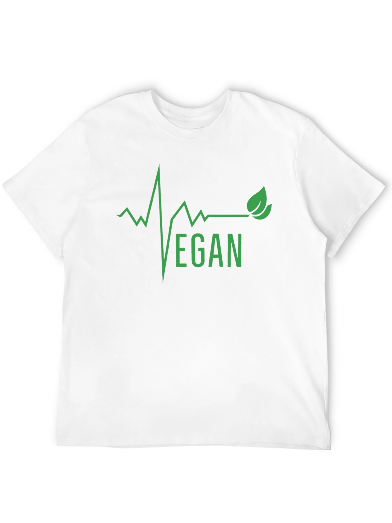 Vegan Heartbeat Graphic Tee - Black Cotton T-Shirt
