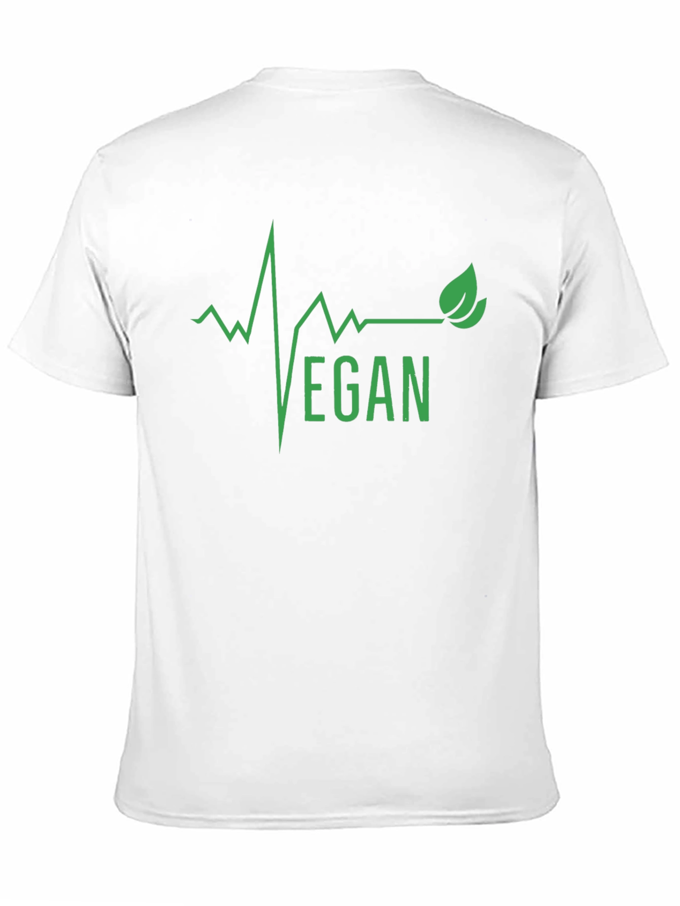 Vegan Heartbeat Graphic Tee - Black Cotton T-Shirt