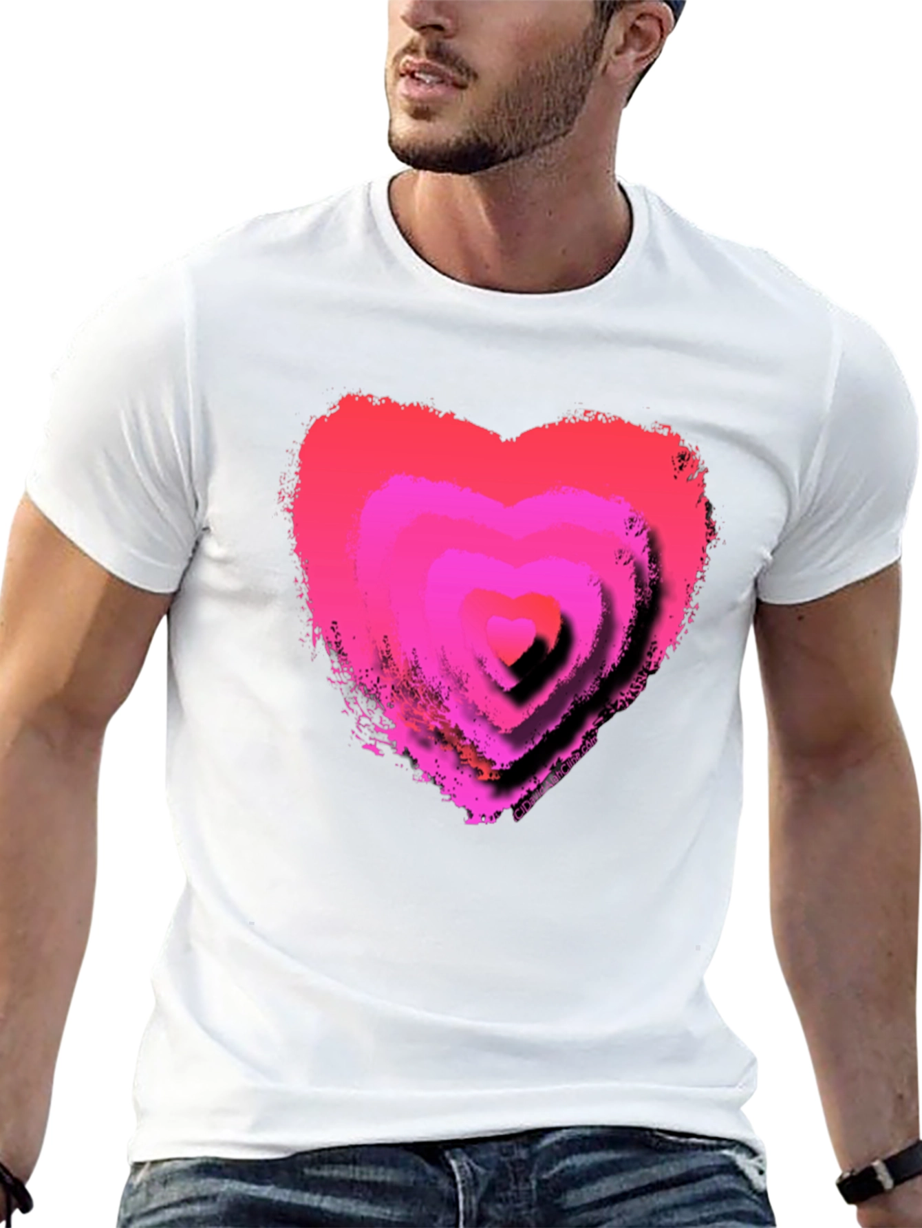 Pink Heart Graphic T-Shirt - Trendy Casual Tee