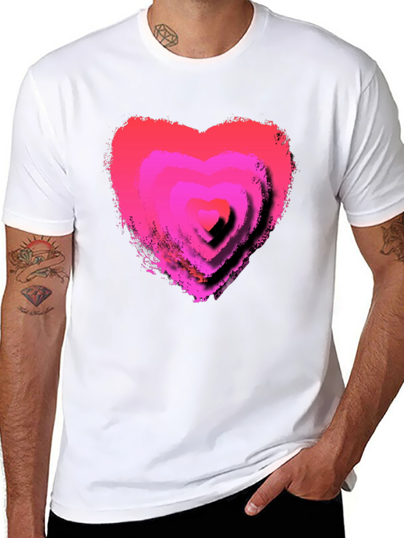 Pink Heart Graphic T-Shirt - Trendy Casual Tee