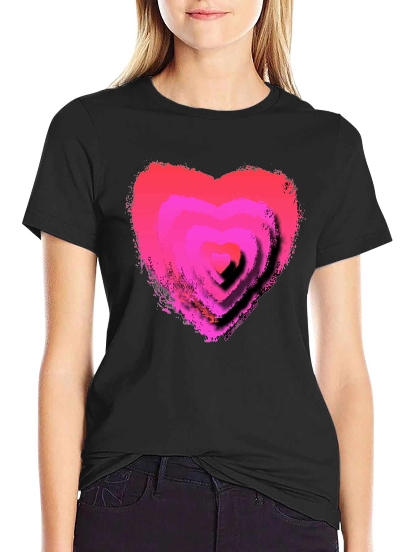 Pink Heart Graphic T-Shirt - Trendy Casual Tee