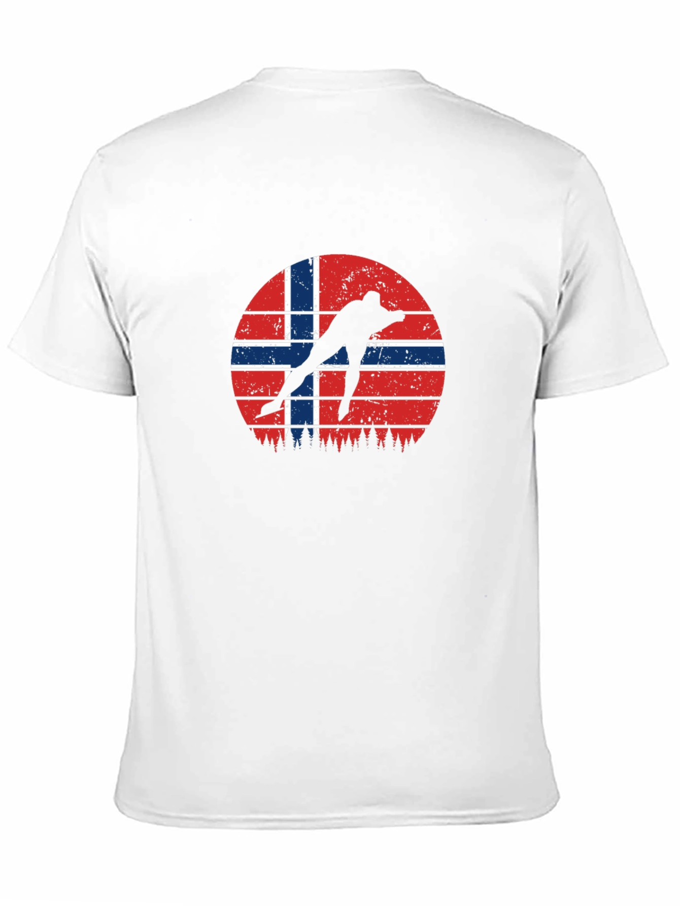 Norway Flag Skater Graphic Black T-Shirt