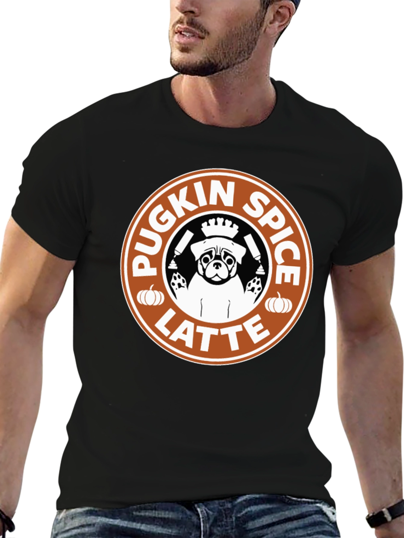 Pugkin Spice Latte Graphic T-Shirt