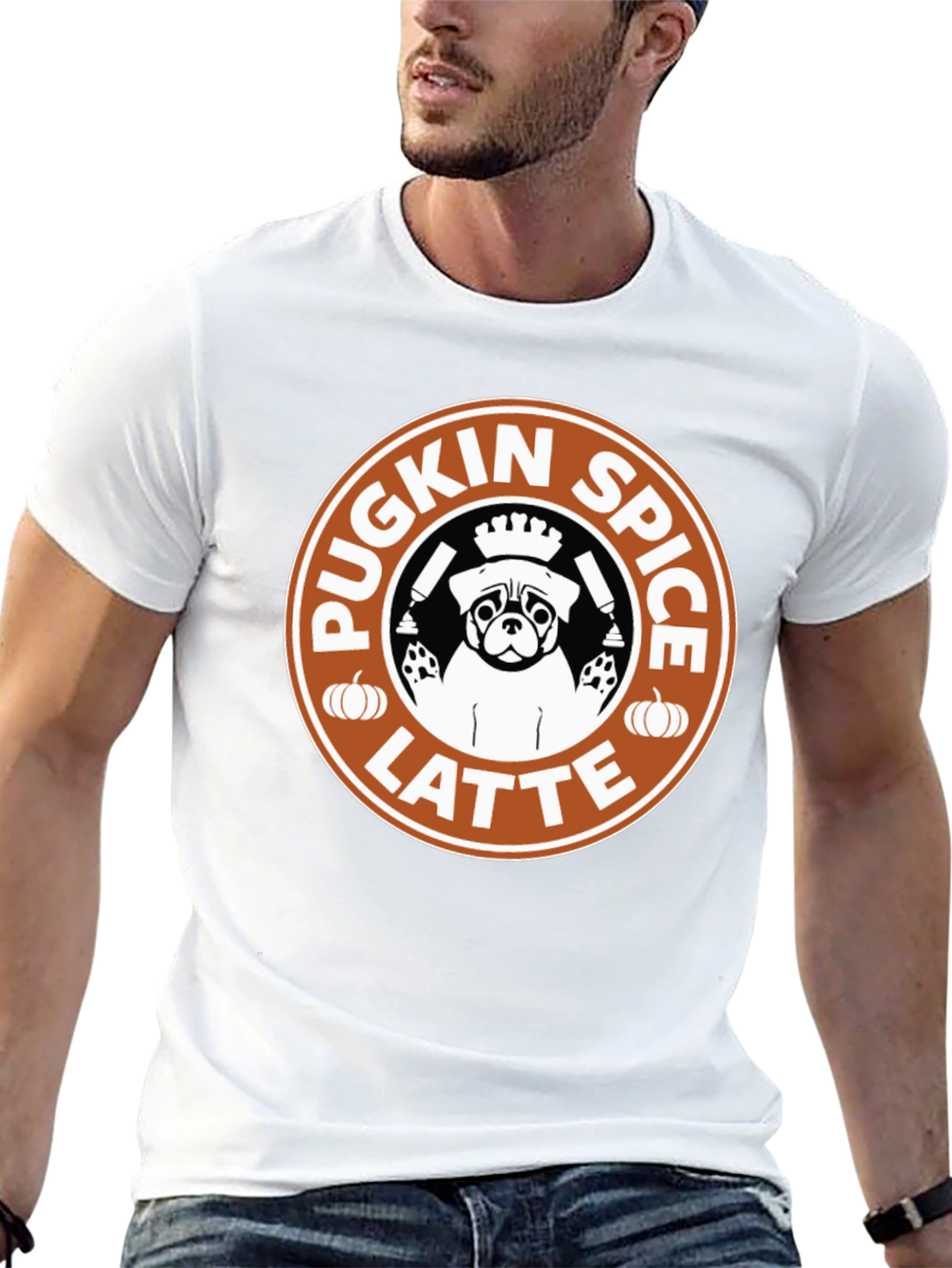 Pugkin Spice Latte Graphic T-Shirt