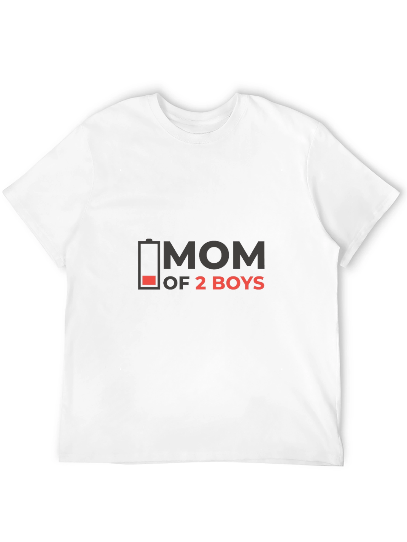 Mom of 2 Boys Graphic Tee - Low Battery
