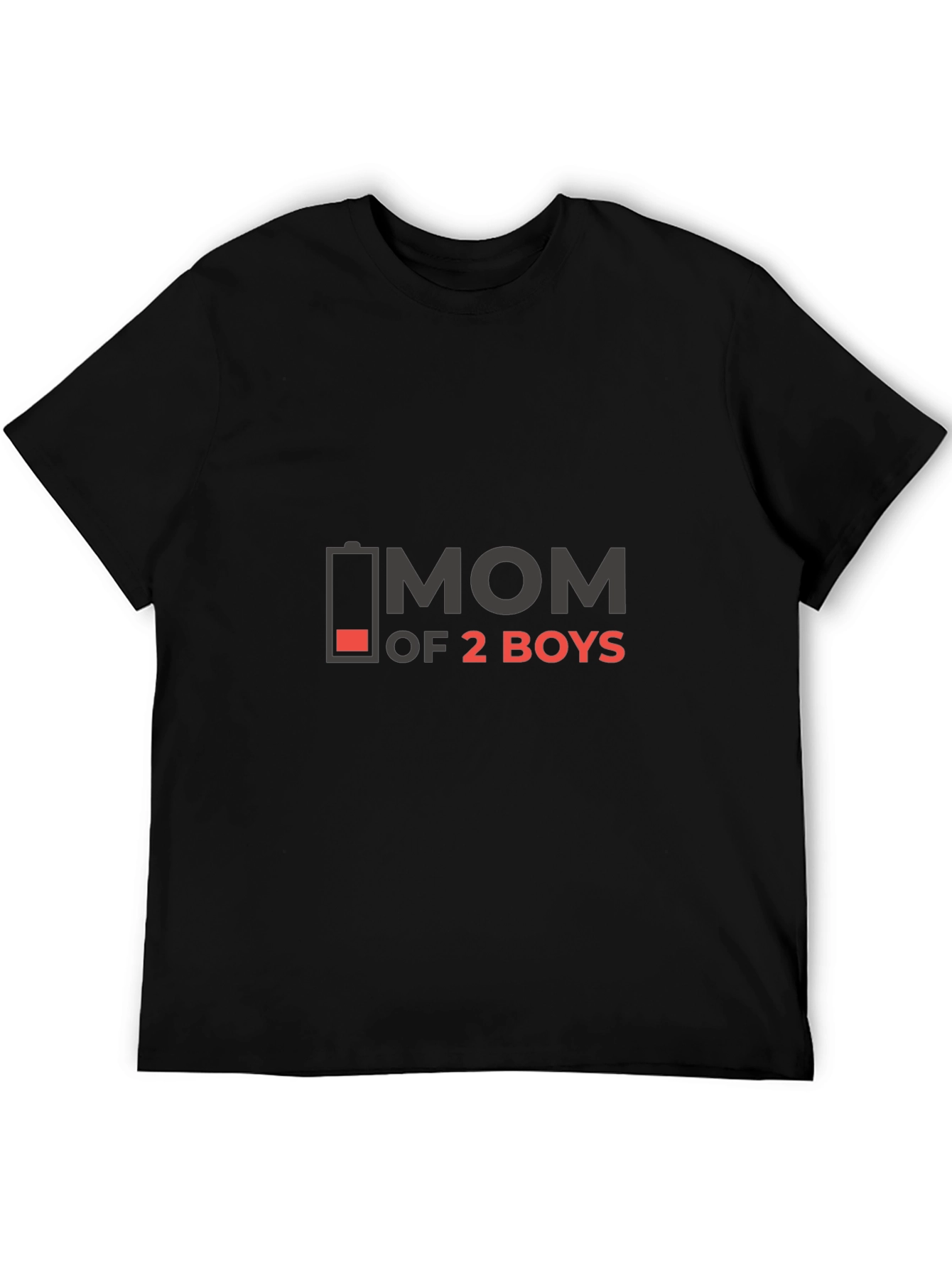 Mom of 2 Boys Graphic Tee - Low Battery
