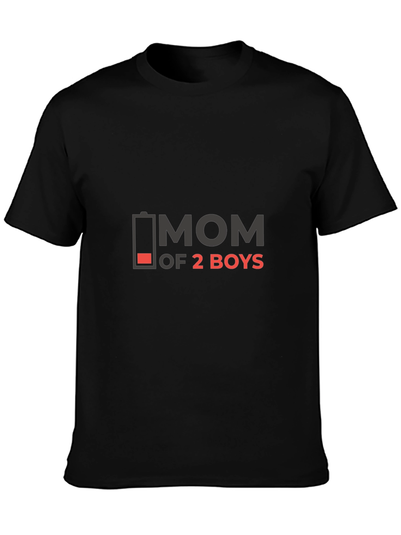 Mom of 2 Boys Graphic Tee - Low Battery