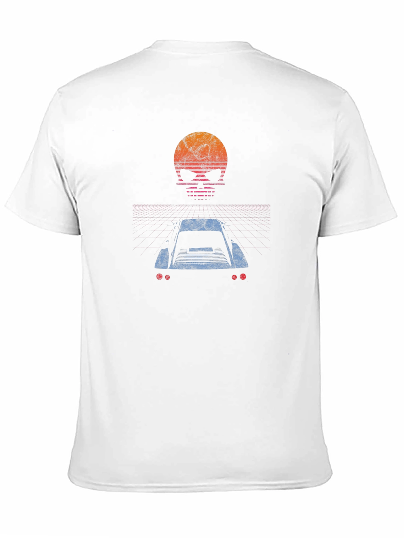 Retro Skull Car T-Shirt - Black