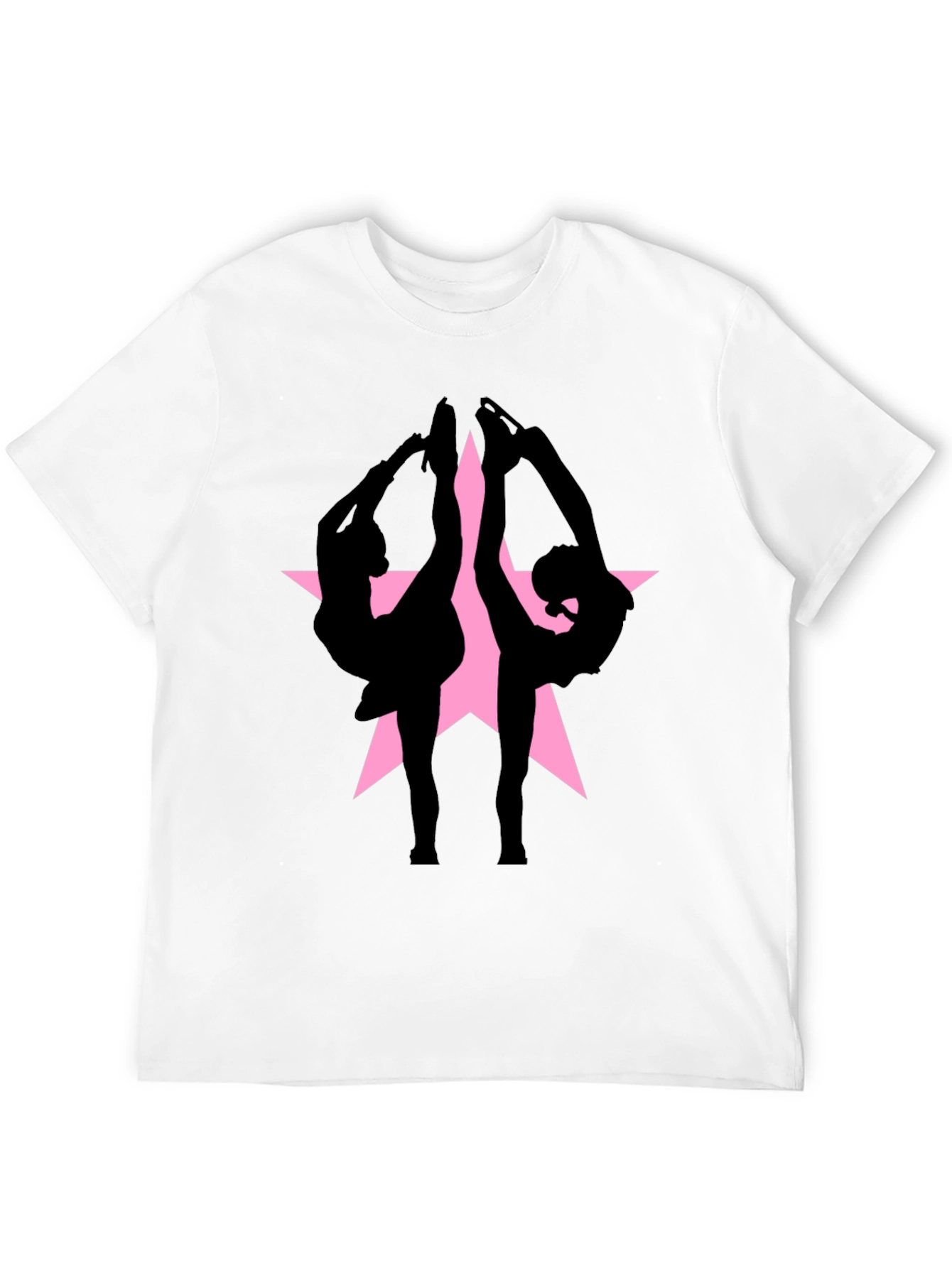 Figure Skating Silhouette Star Graphic Tee - Black