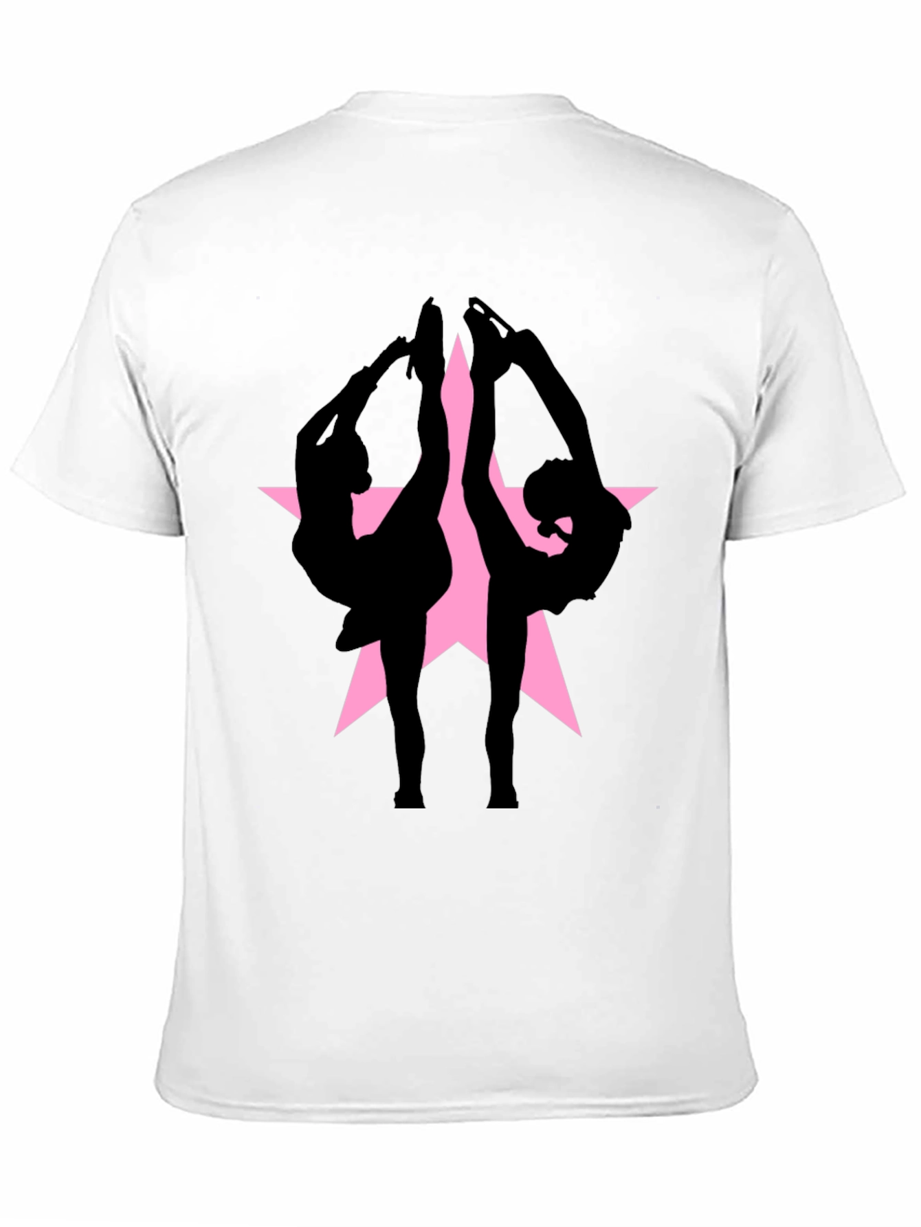 Figure Skating Silhouette Star Graphic Tee - Black