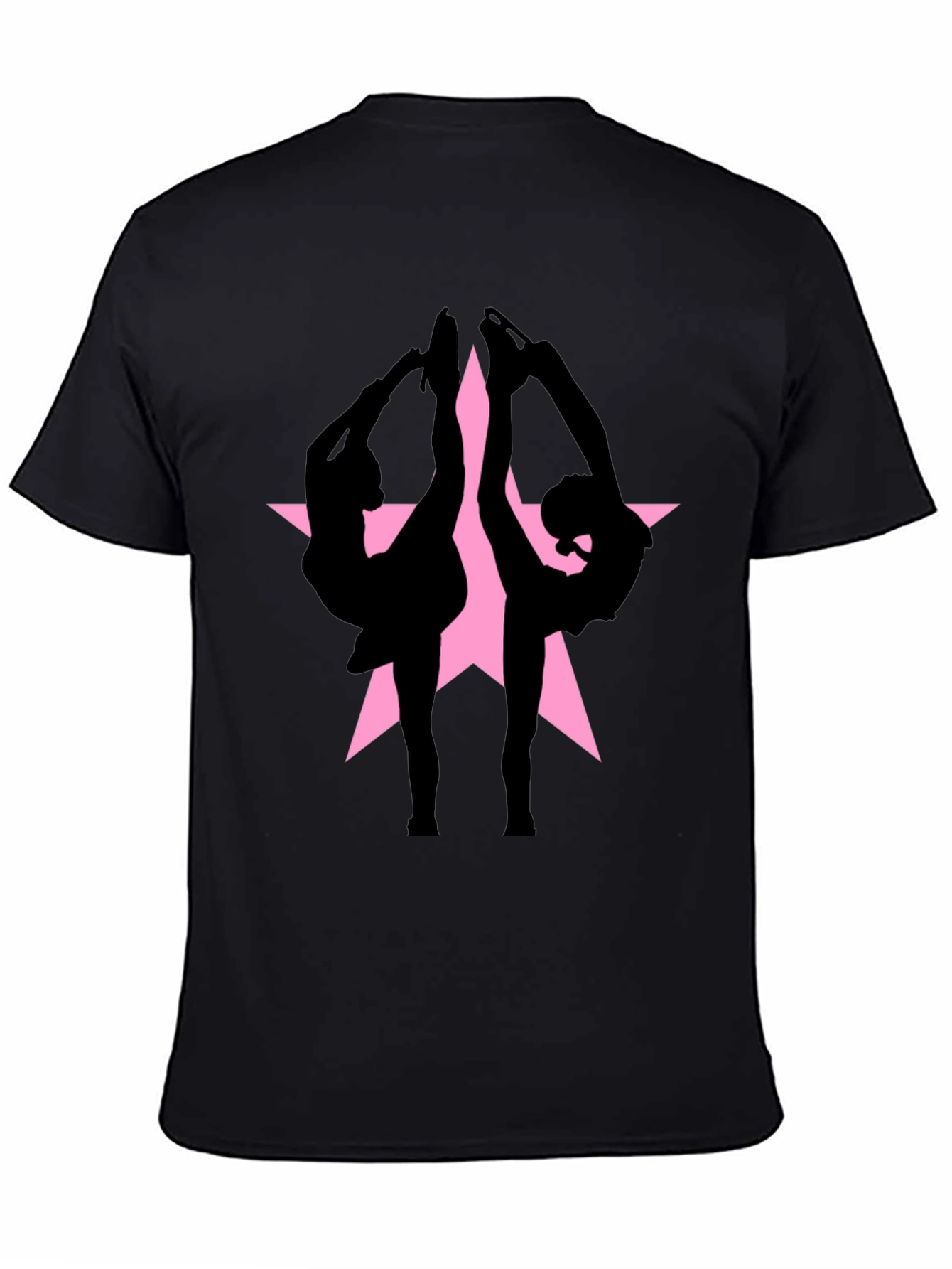 Figure Skating Silhouette Star Graphic Tee - Black