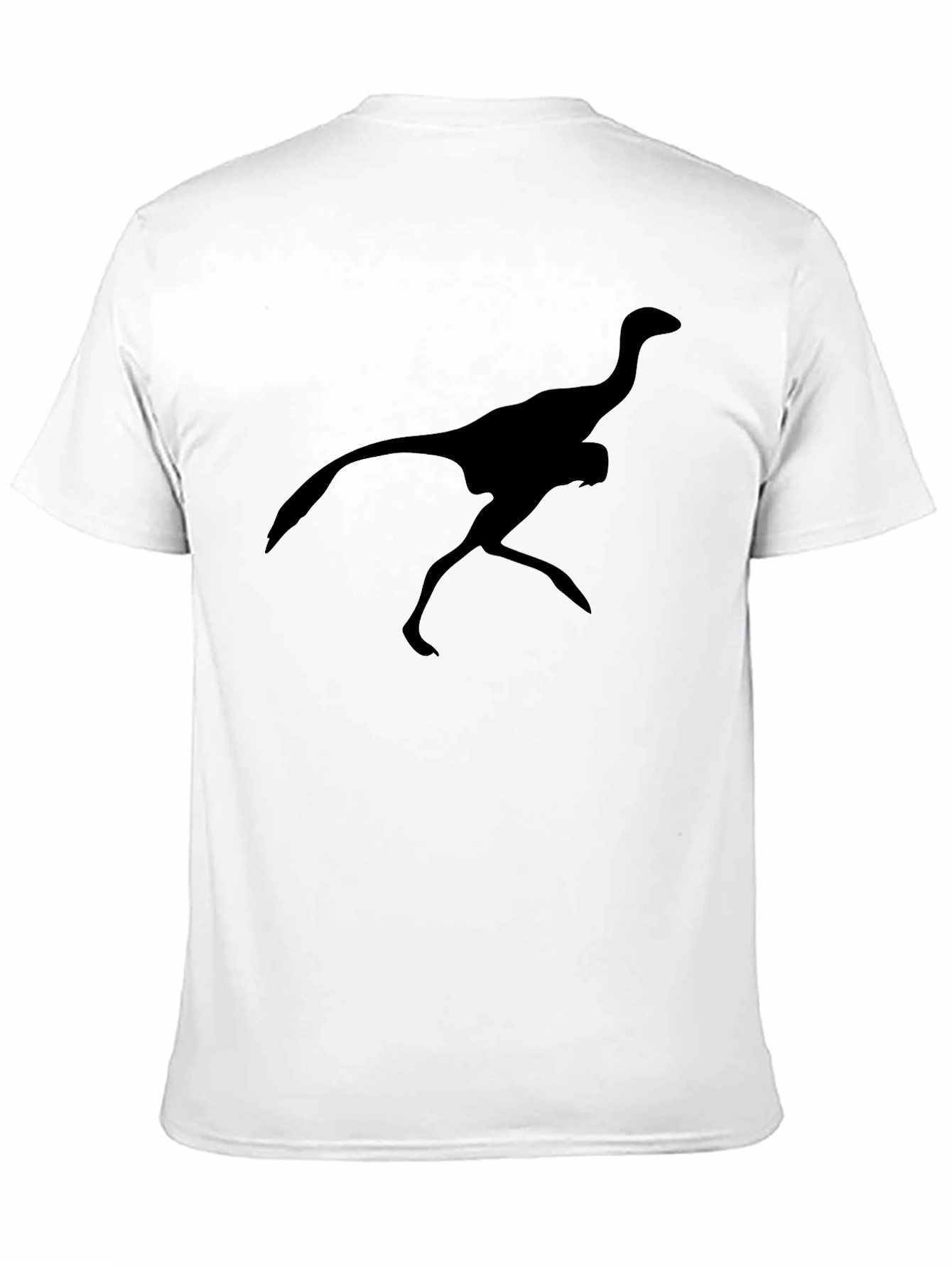 Black T-Shirt with Running Dinosaur Silhouette