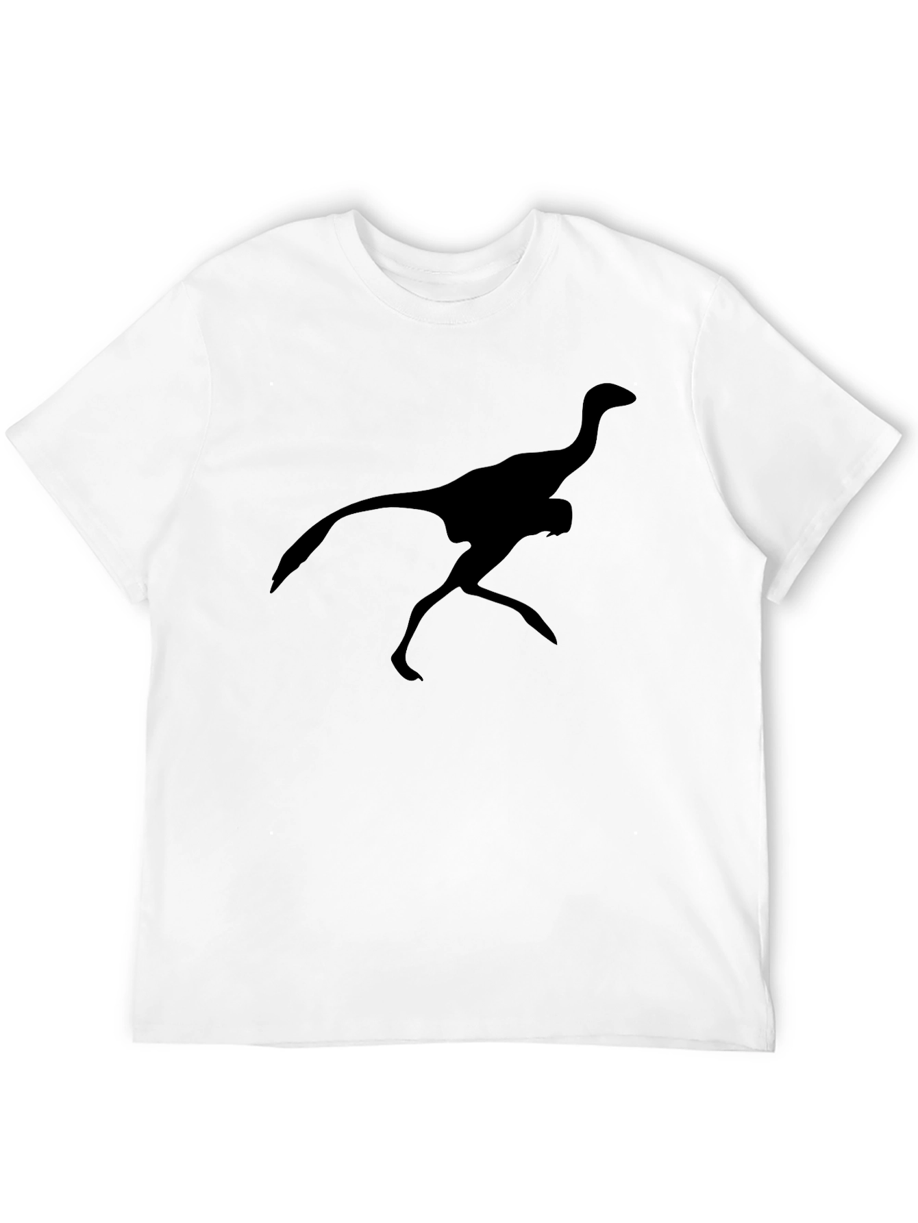 Black T-Shirt with Running Dinosaur Silhouette