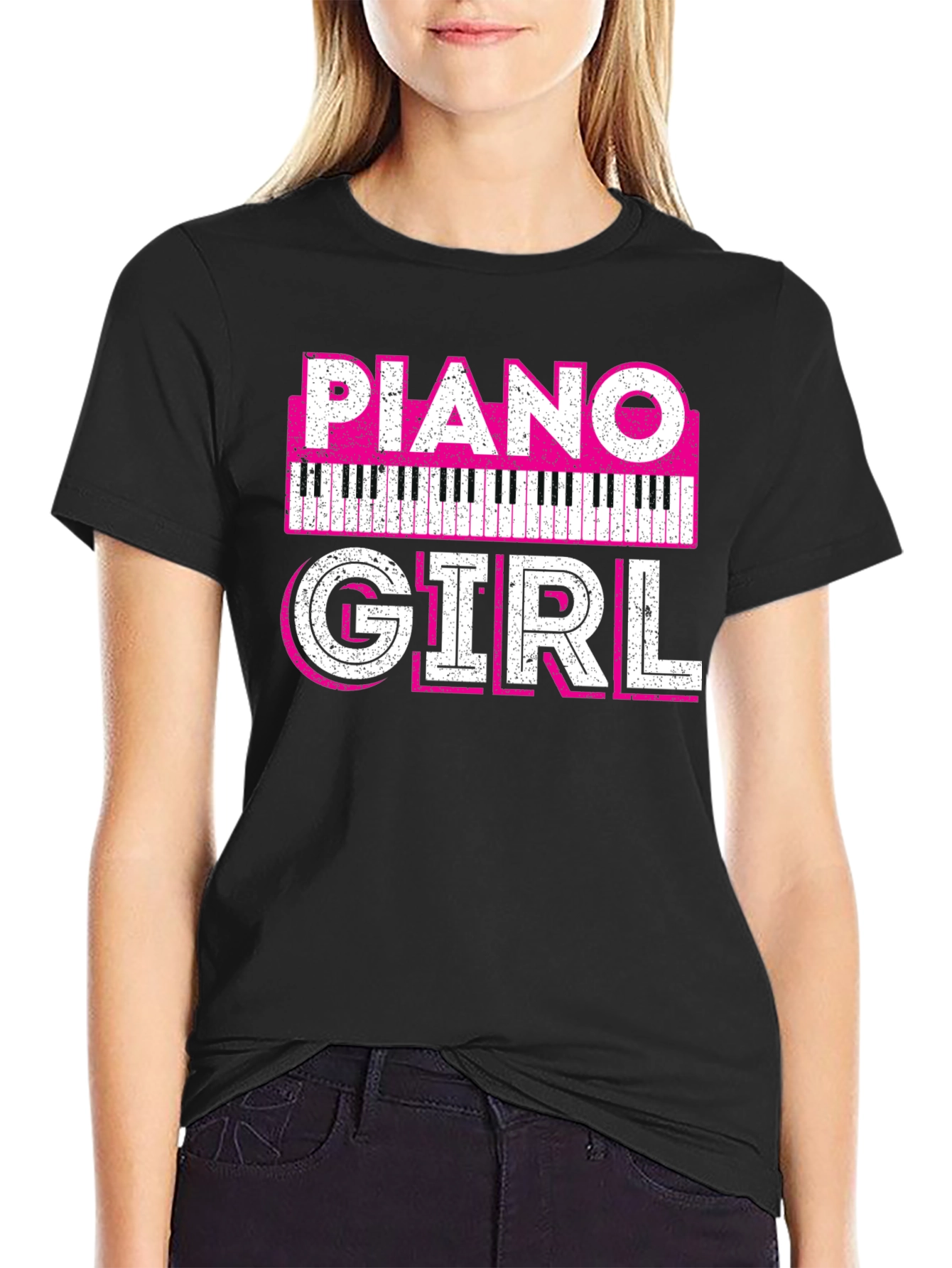 Piano Girl Graphic Tee - Musicians T-Shirt