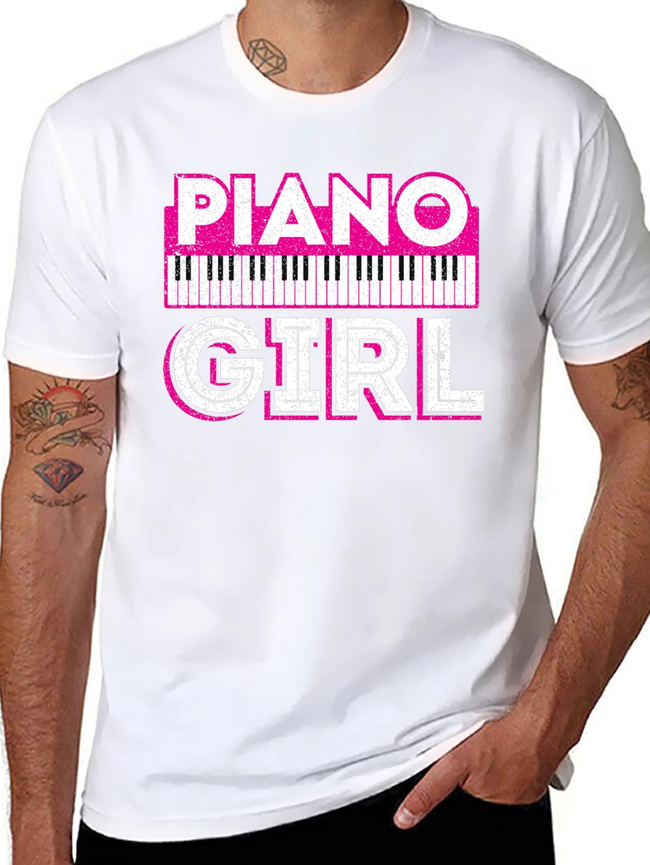 Piano Girl Graphic Tee - Musicians T-Shirt