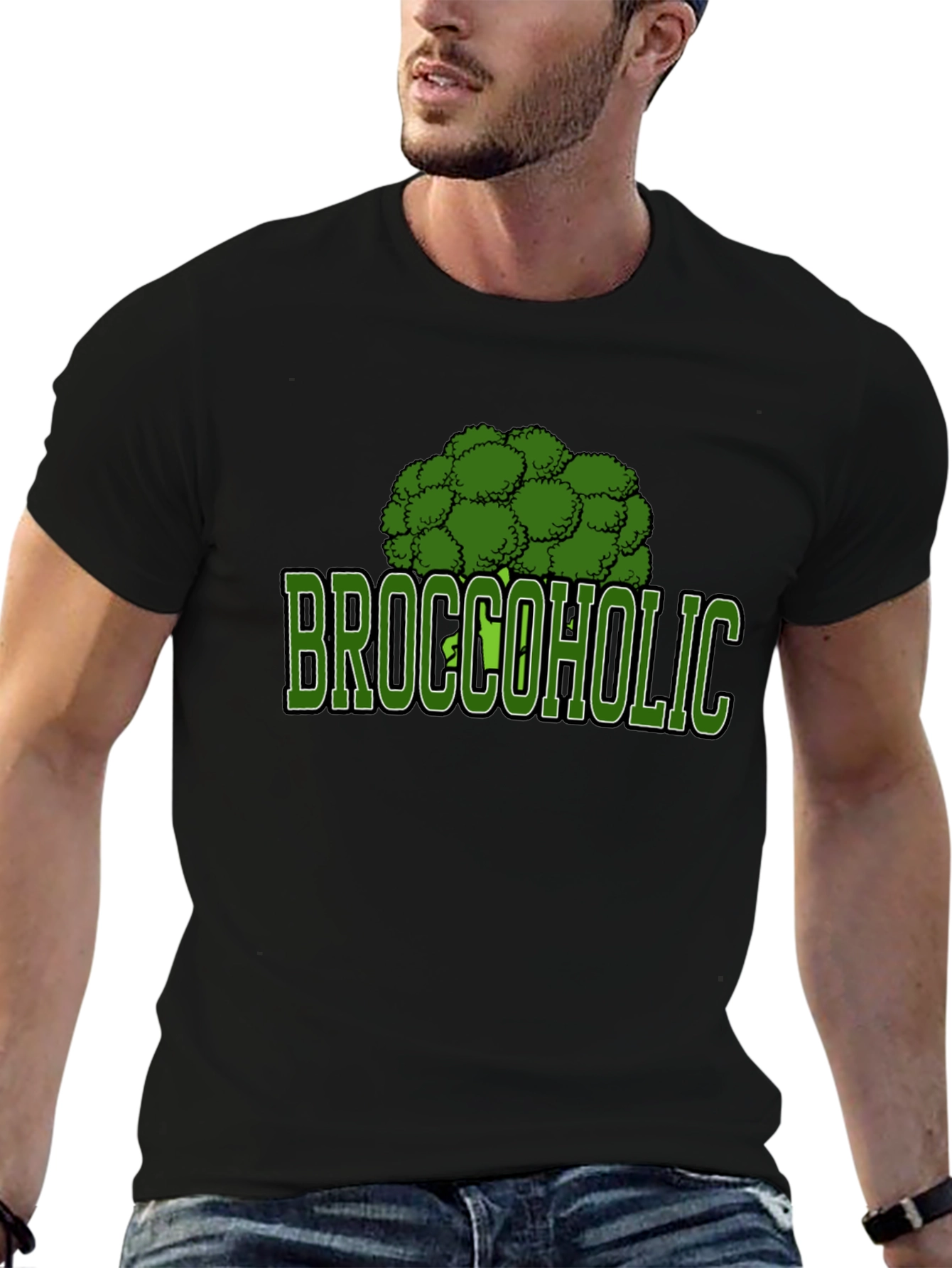 Broccoholic Graphic T-Shirt - Novelty Tee