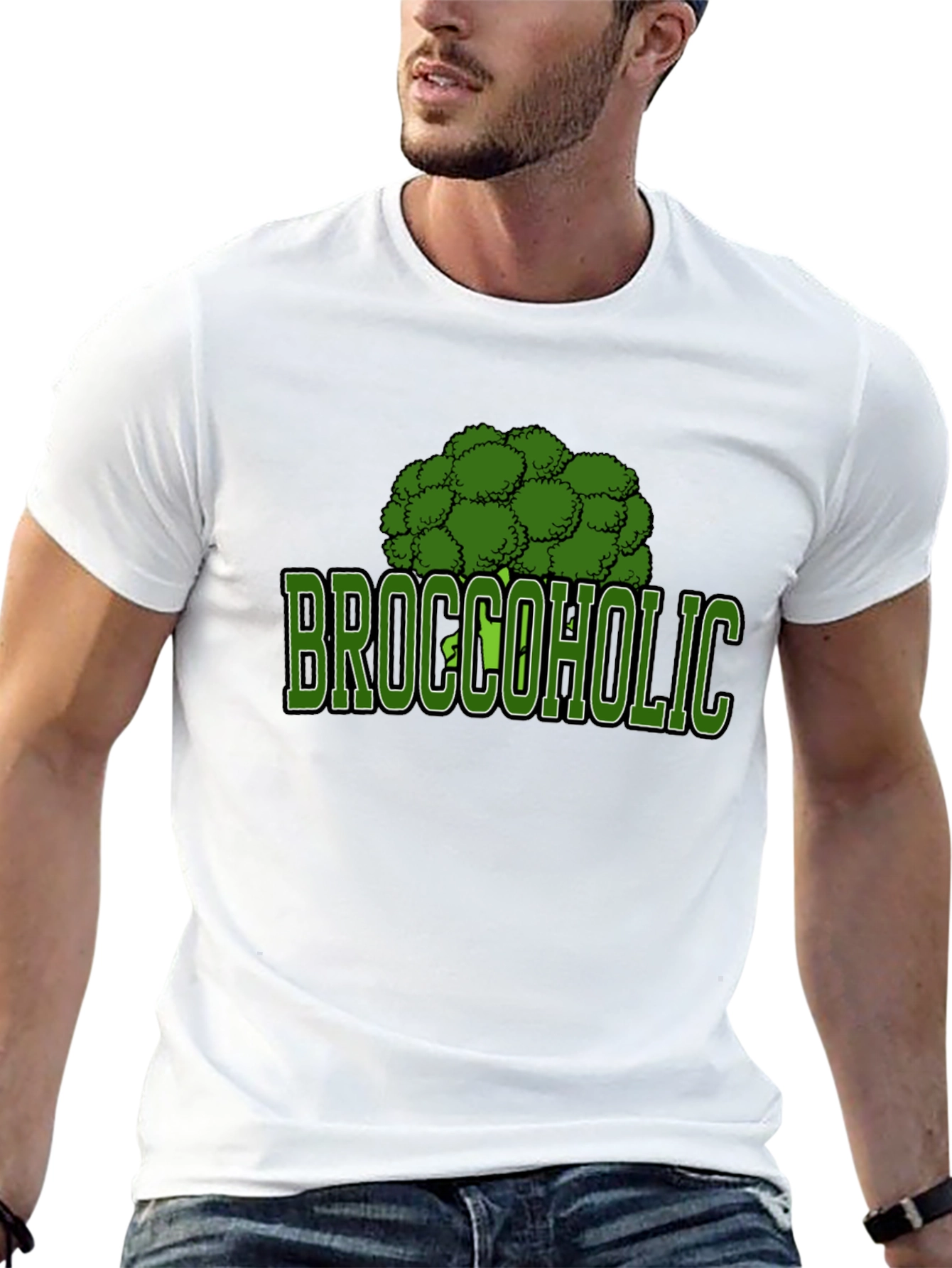 Broccoholic Graphic T-Shirt - Novelty Tee