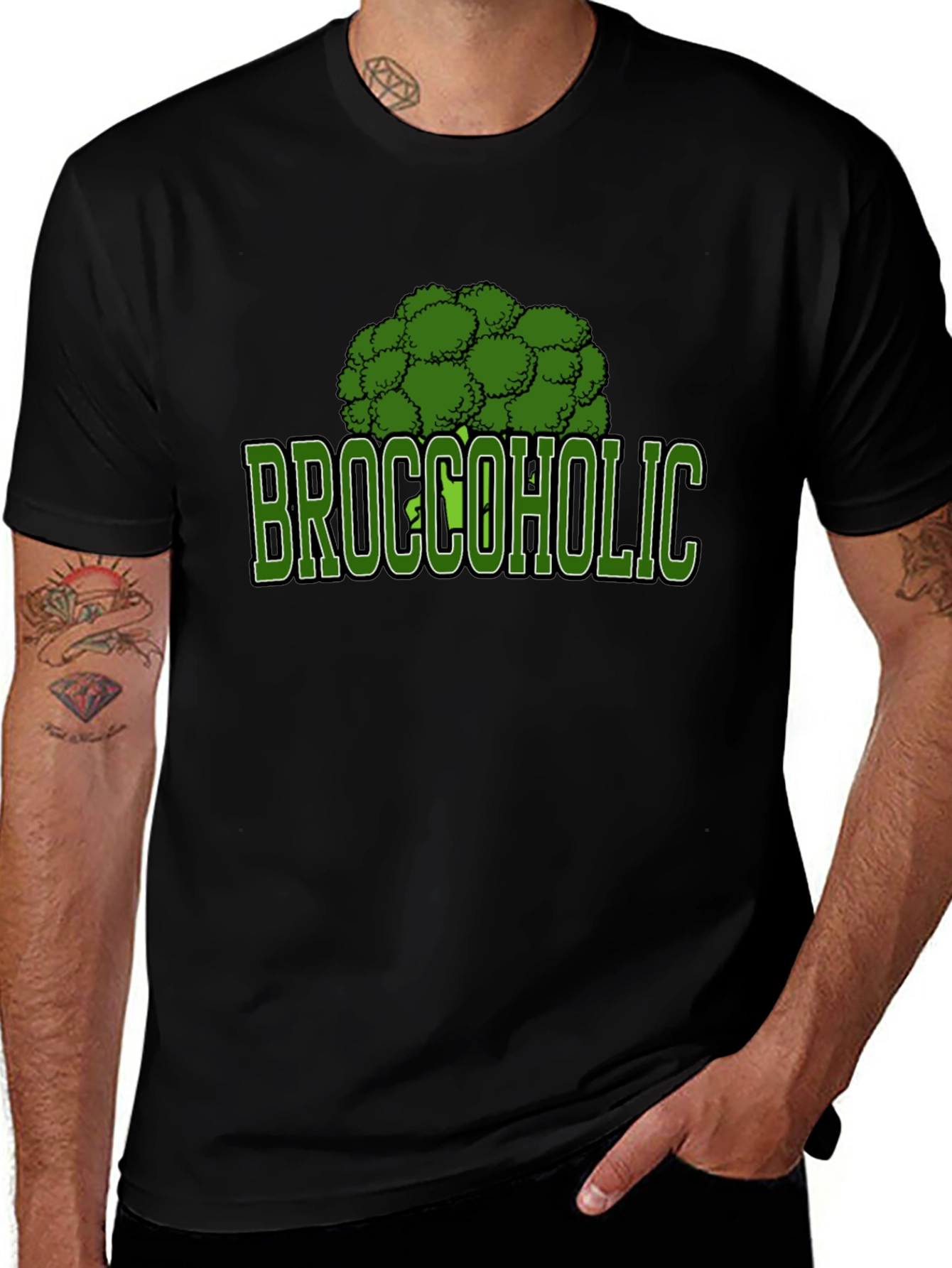 Broccoholic Graphic T-Shirt - Novelty Tee