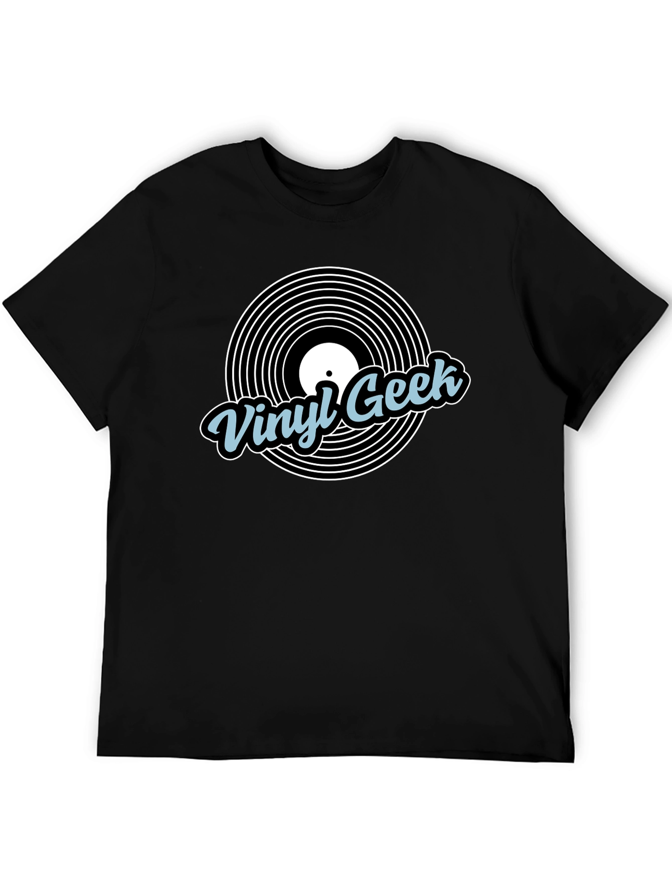 Vinyl Geek Black Graphic T-Shirt