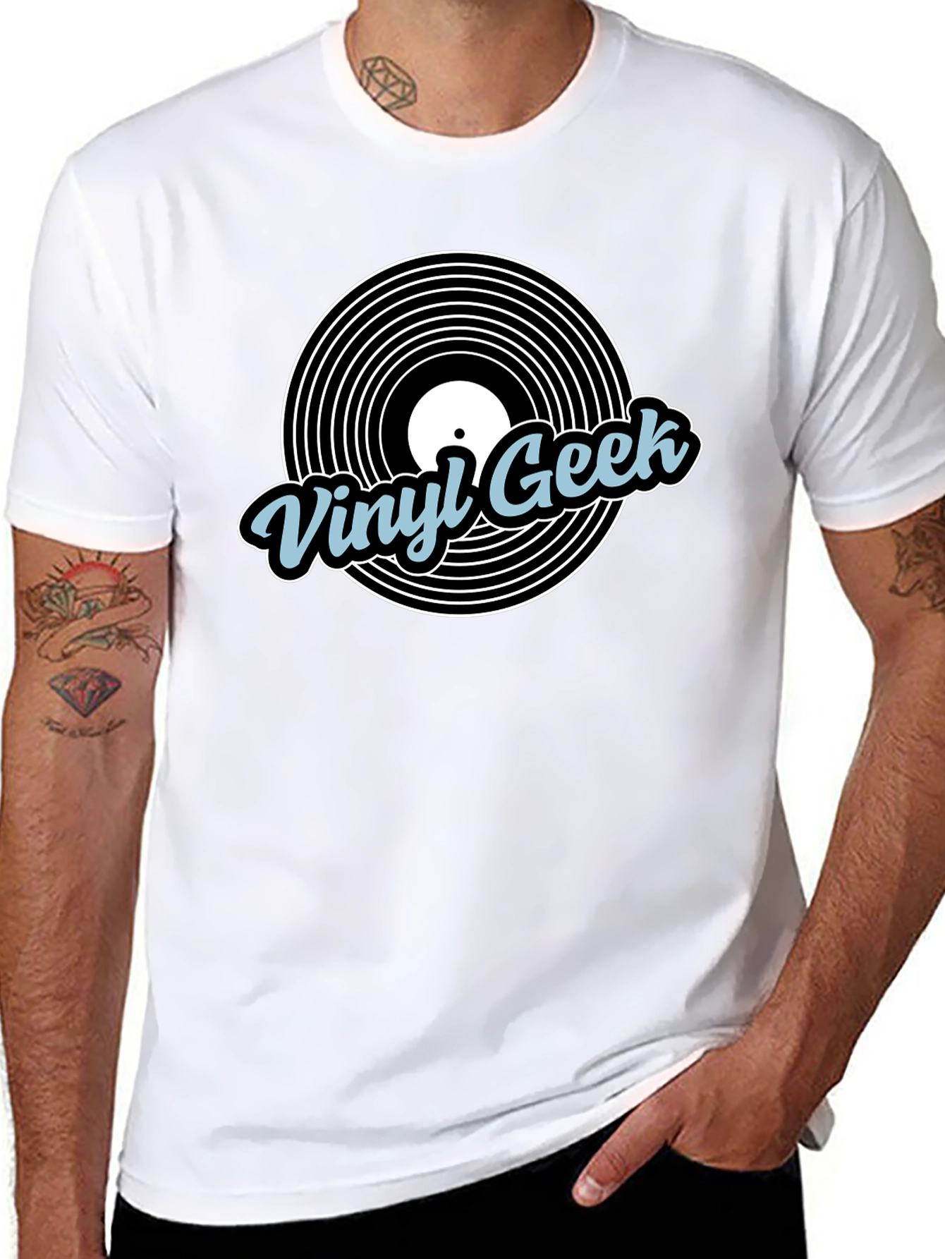 Vinyl Geek Black Graphic T-Shirt