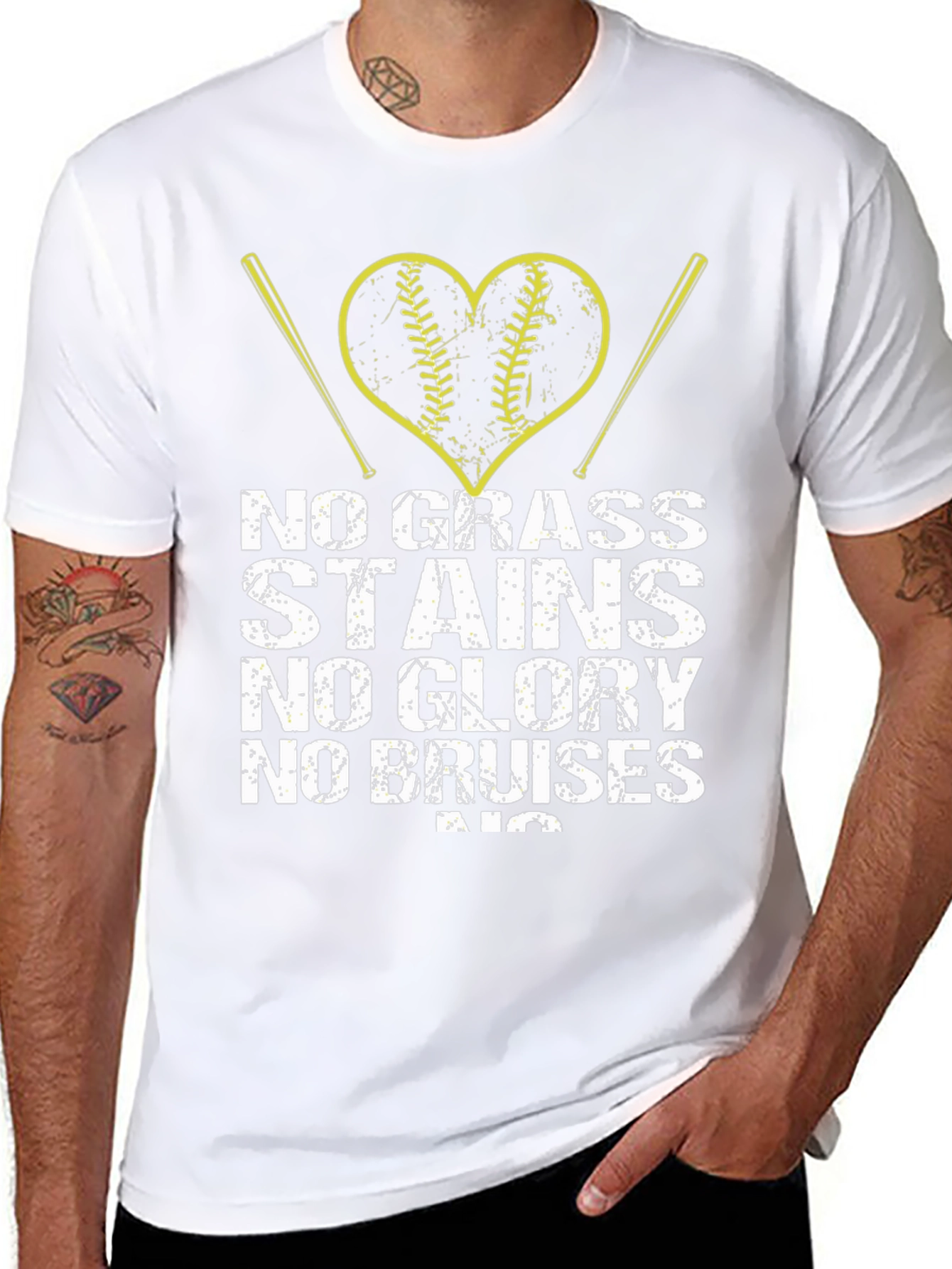 No Grass Stains No Glory Baseball T-Shirt