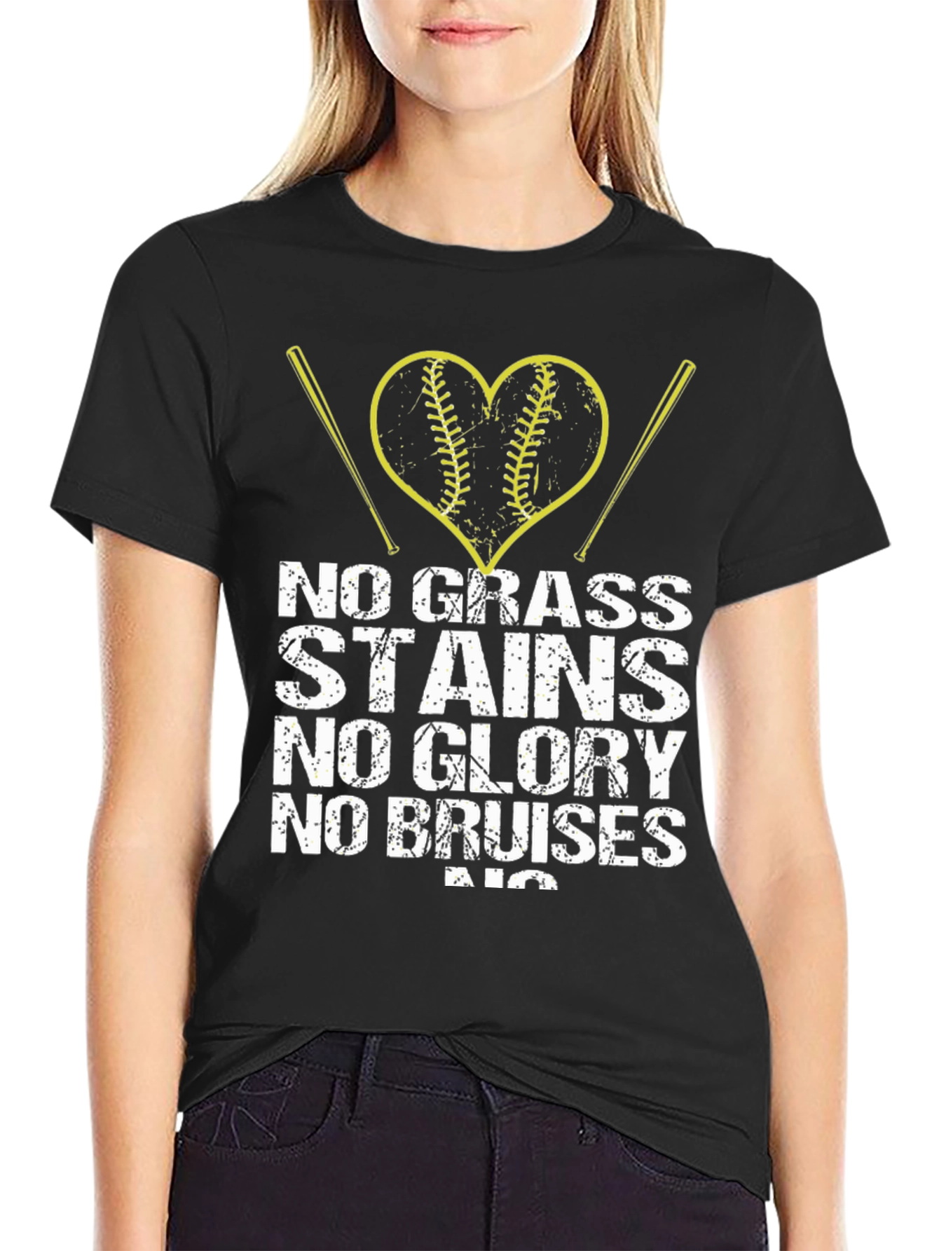 No Grass Stains No Glory Baseball T-Shirt