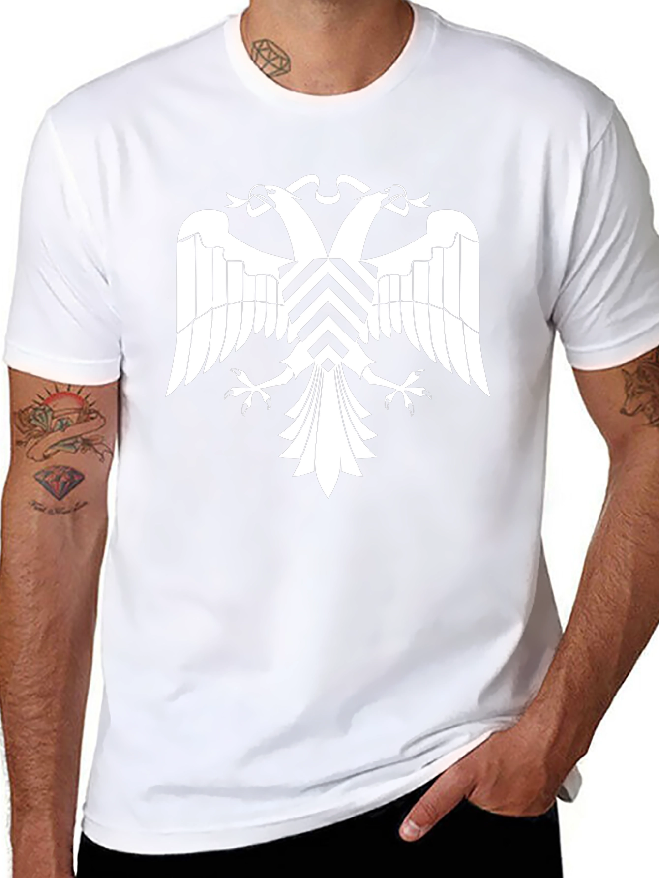 Black T-Shirt with Double Headed Eagle Graphic