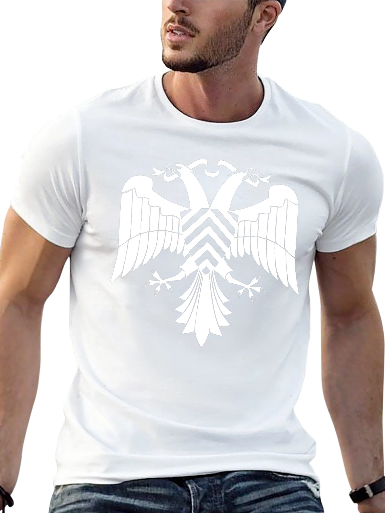 Black T-Shirt with Double Headed Eagle Graphic