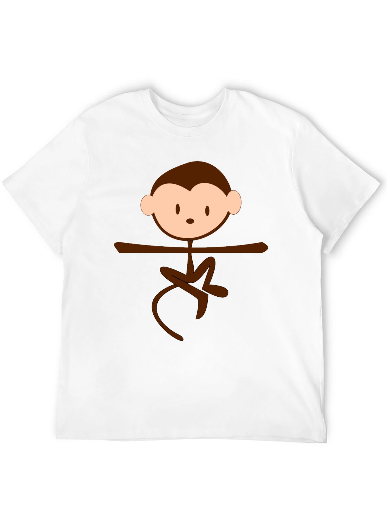 Monkey Cartoon Graphic Print Black T-Shirt