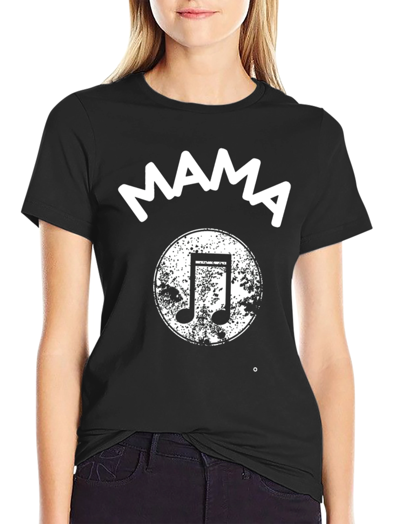 Mama Music Note Black T-Shirt