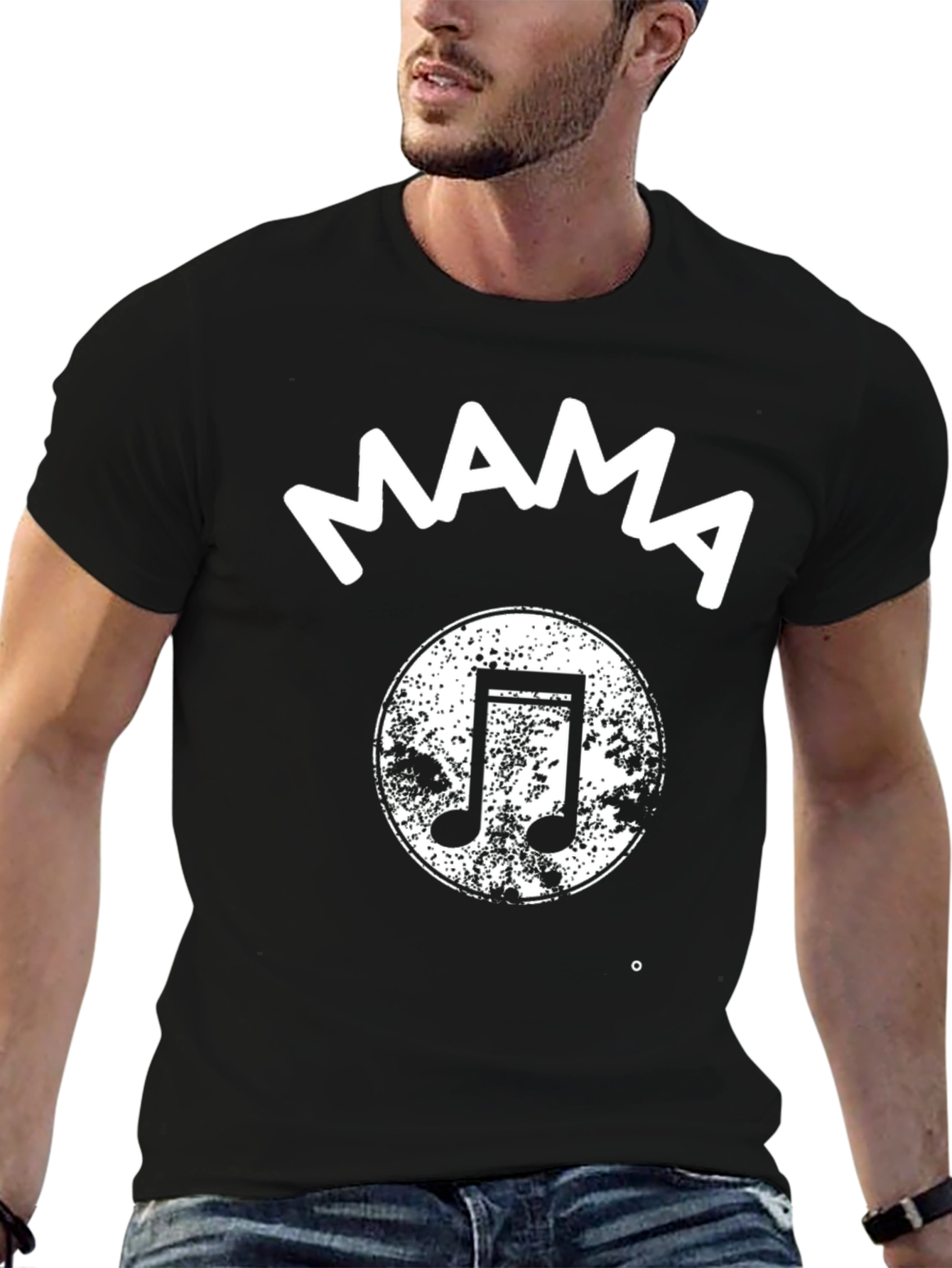 Mama Music Note Black T-Shirt