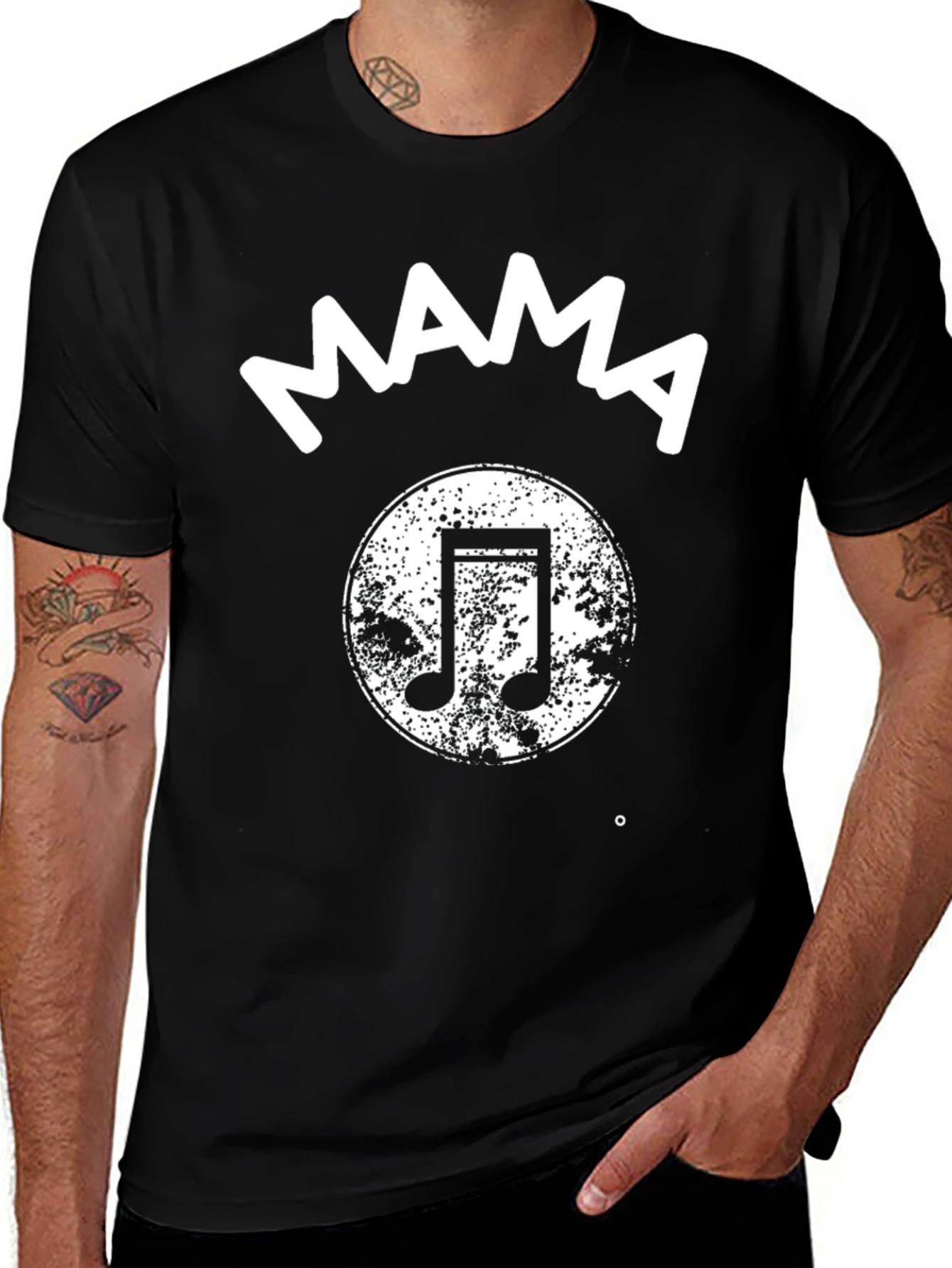 Mama Music Note Black T-Shirt