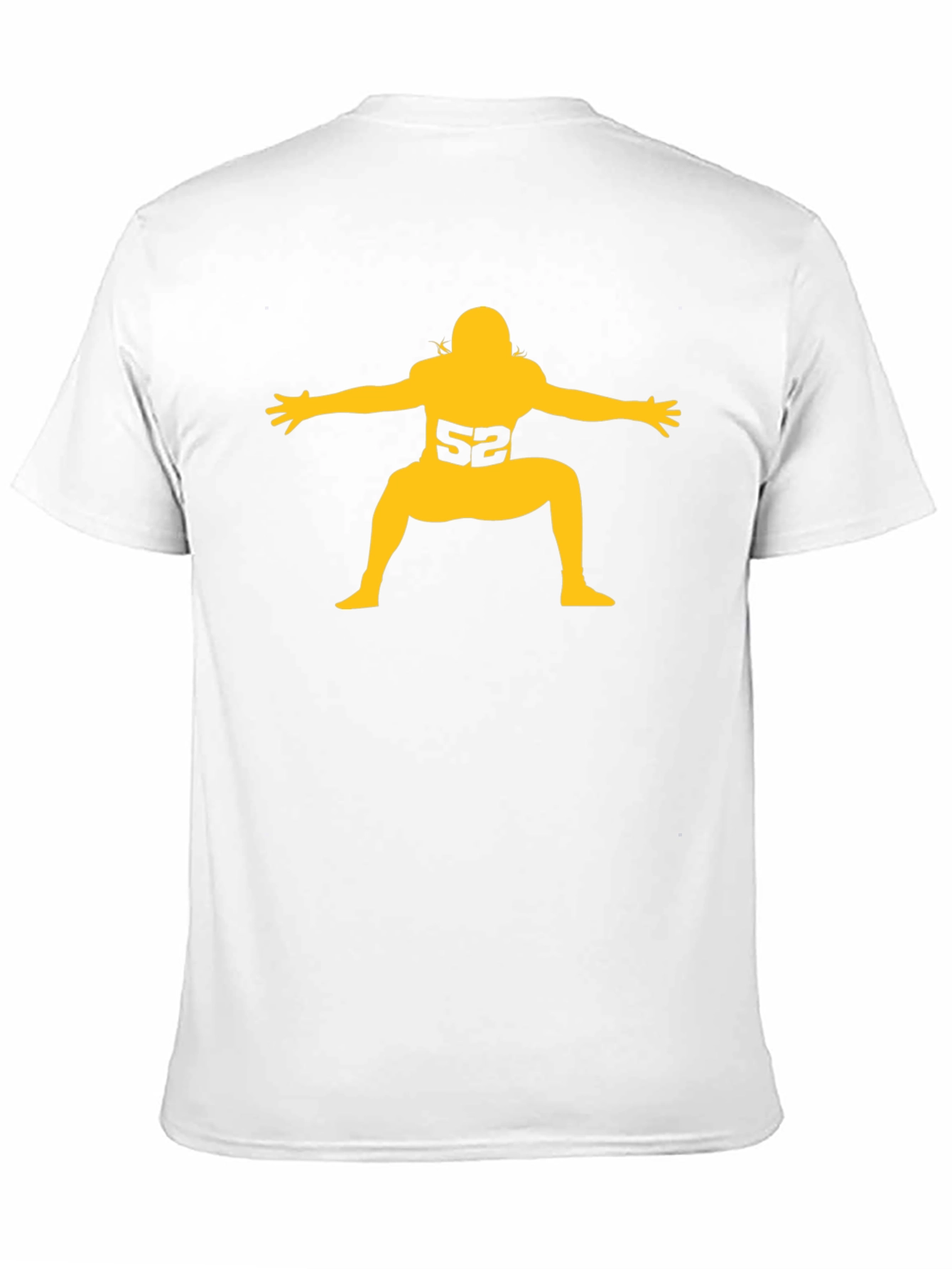 Football Player #52 Graphic Tee - Black Cotton T-Shirt