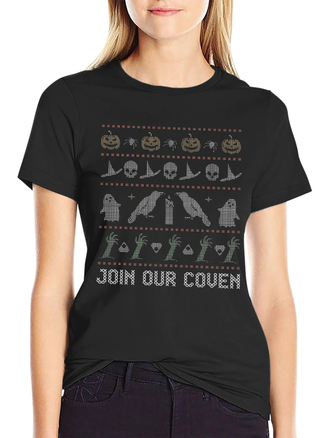 Halloween Knit Pattern T-Shirt