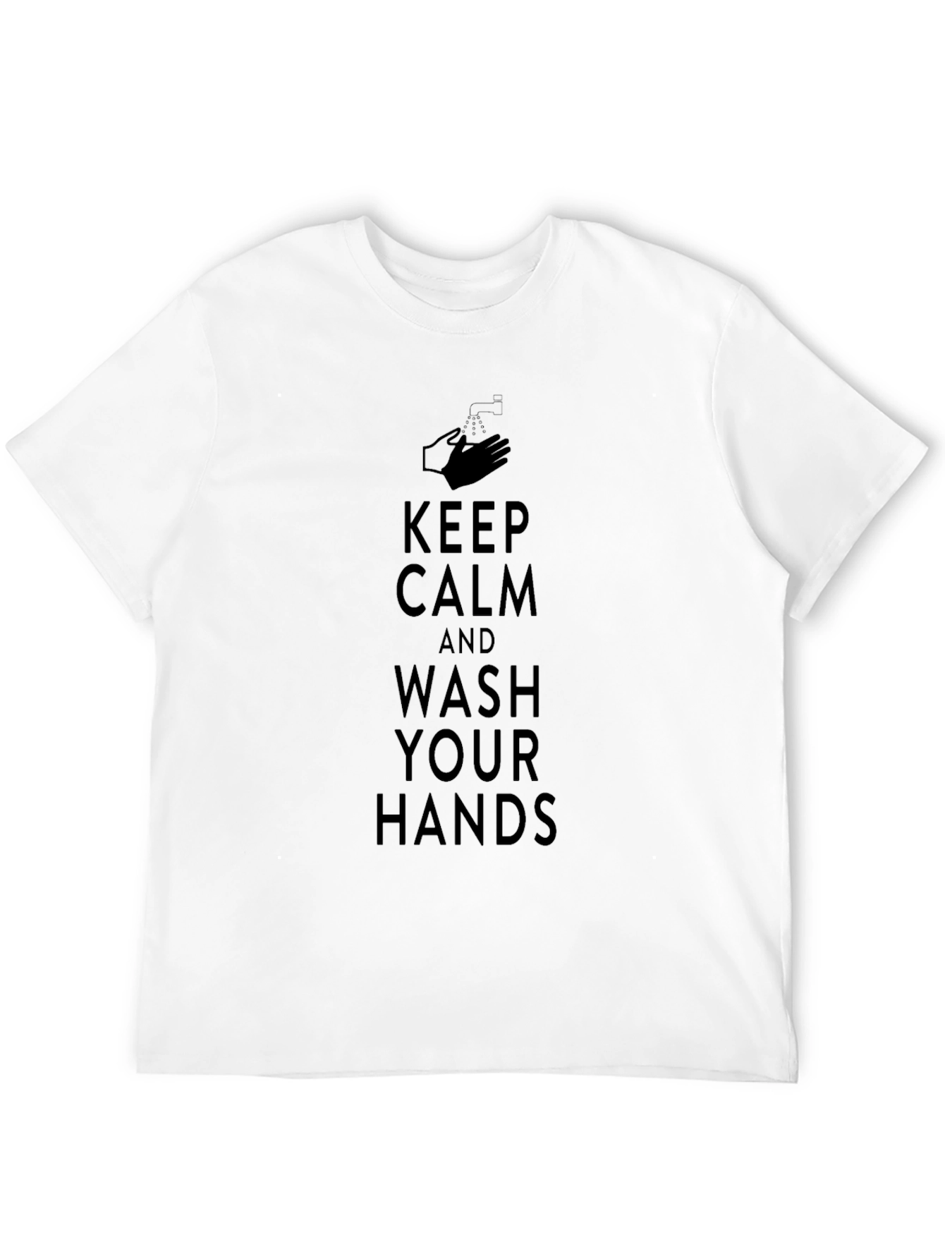 Keep Calm Wash Hands Black T-Shirt