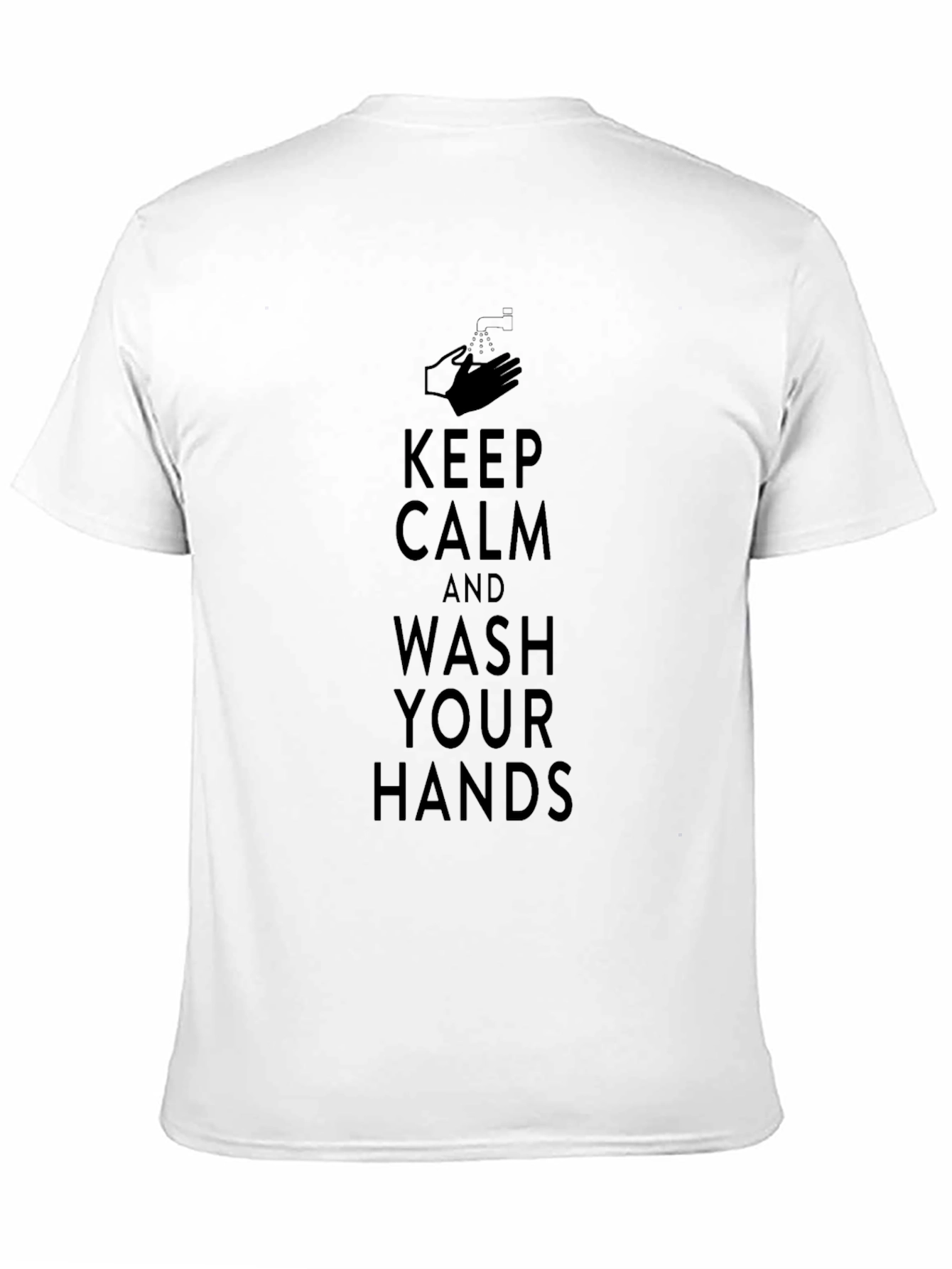 Keep Calm Wash Hands Black T-Shirt