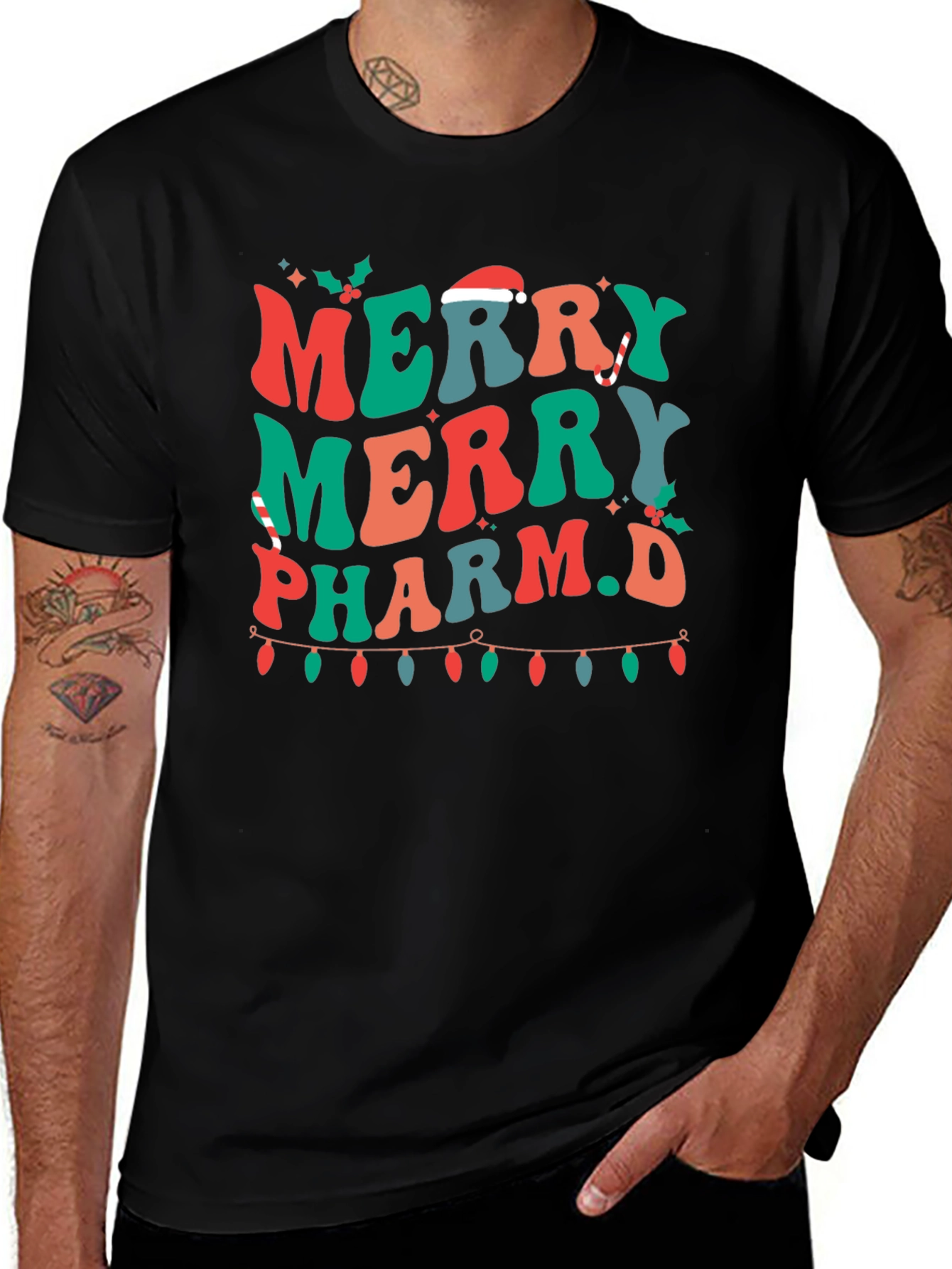 Merry Pharm.D Christmas Holiday Graphic Tee