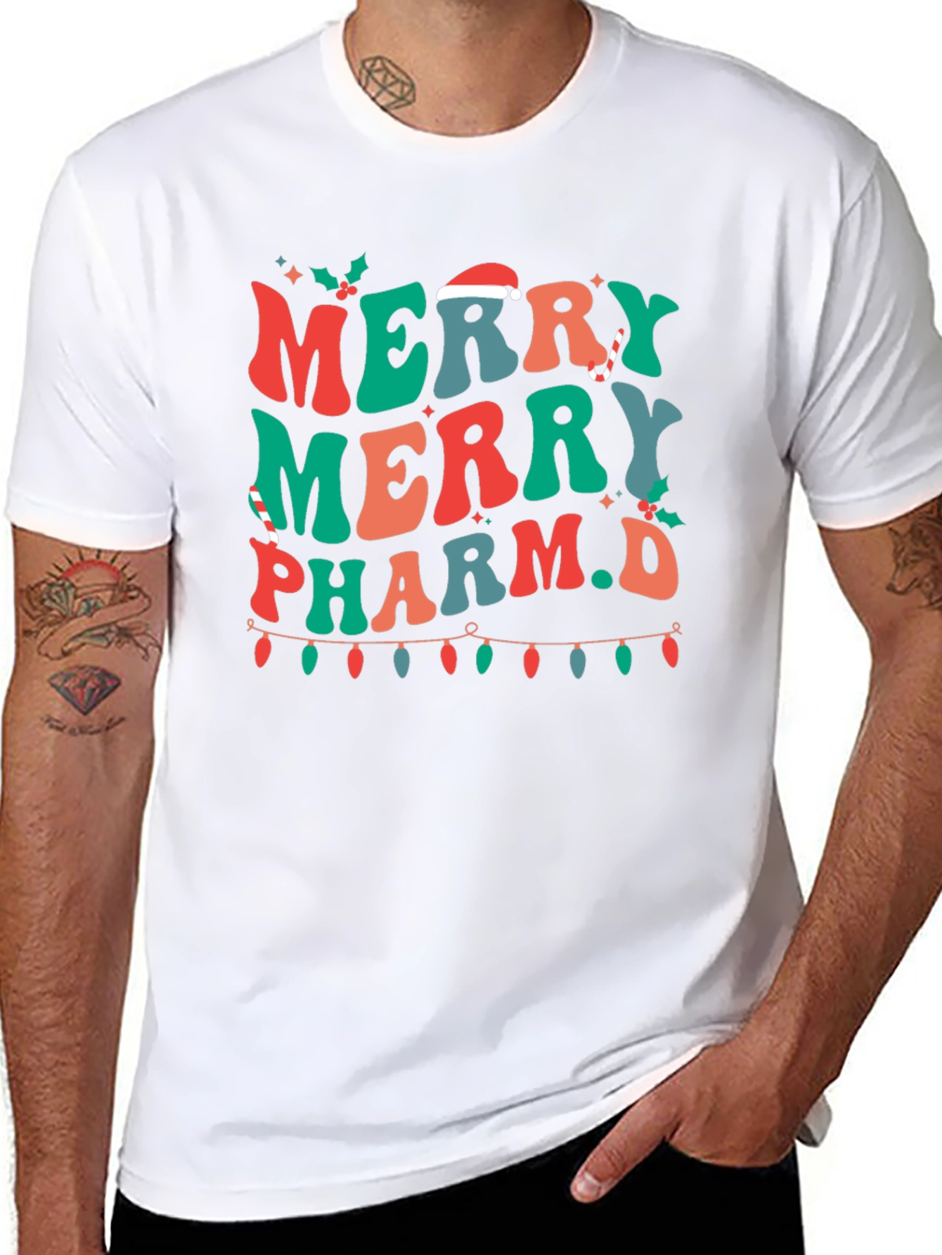 Merry Pharm.D Christmas Holiday Graphic Tee