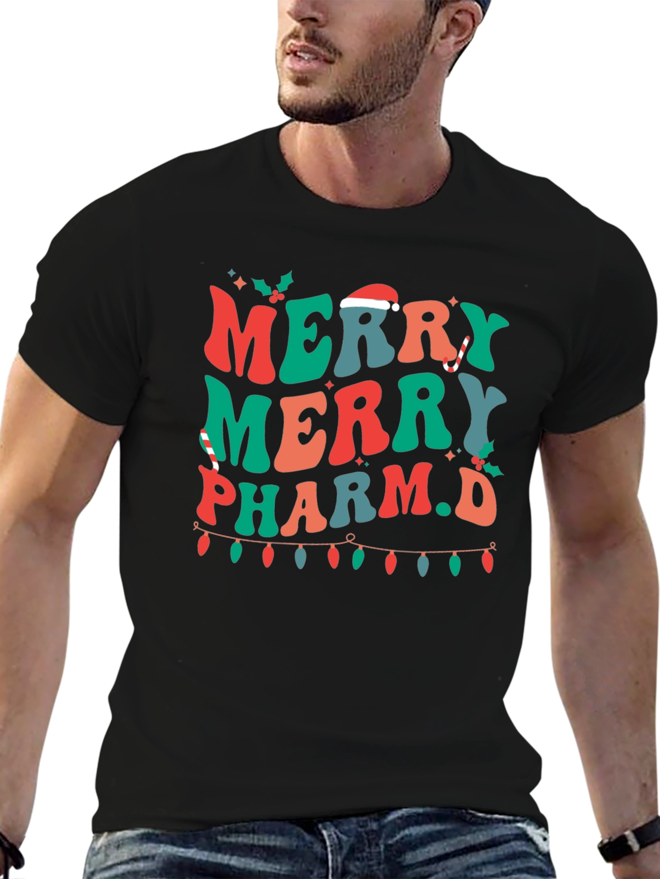 Merry Pharm.D Christmas Holiday Graphic Tee