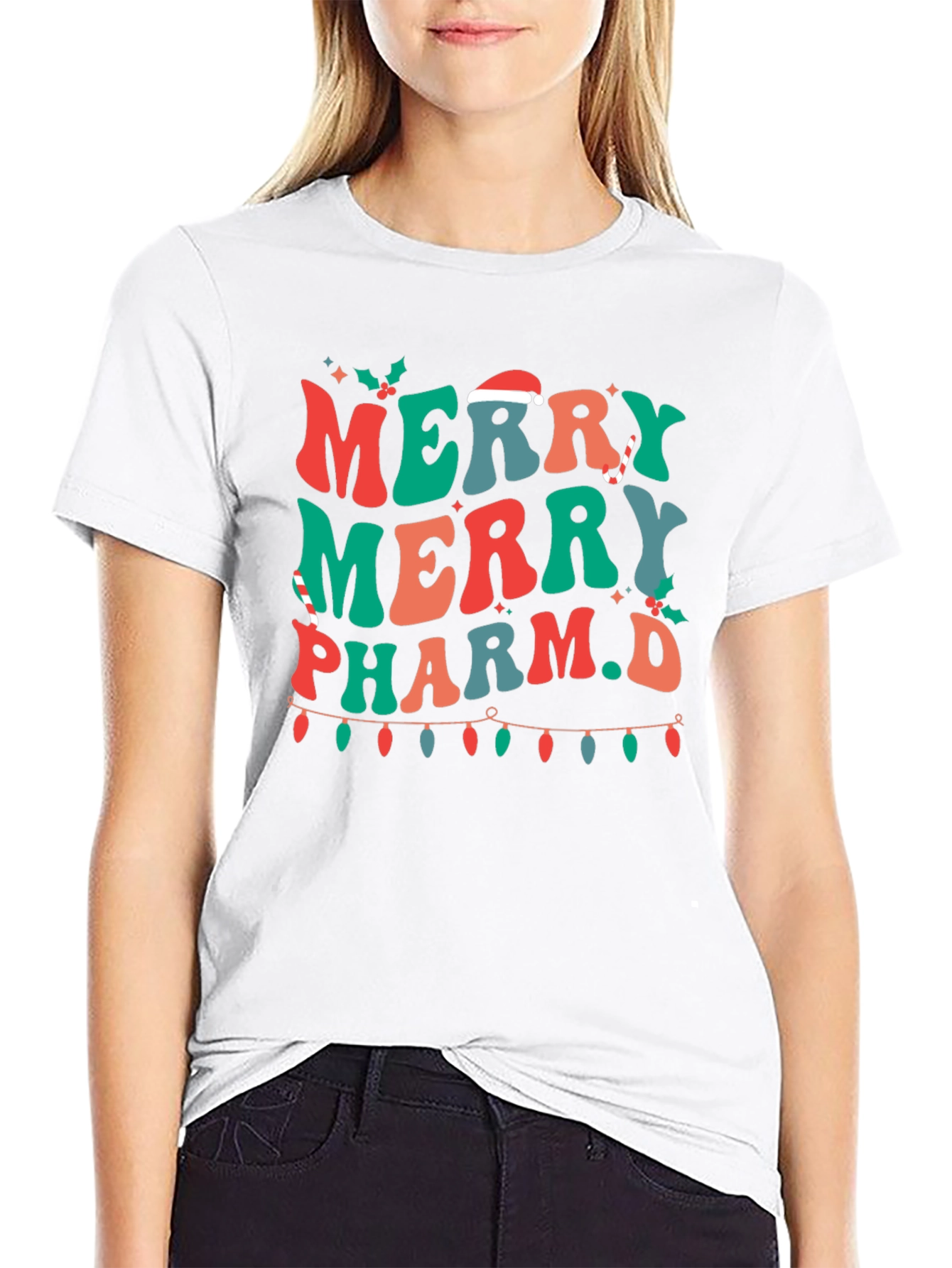 Merry Pharm.D Christmas Holiday Graphic Tee