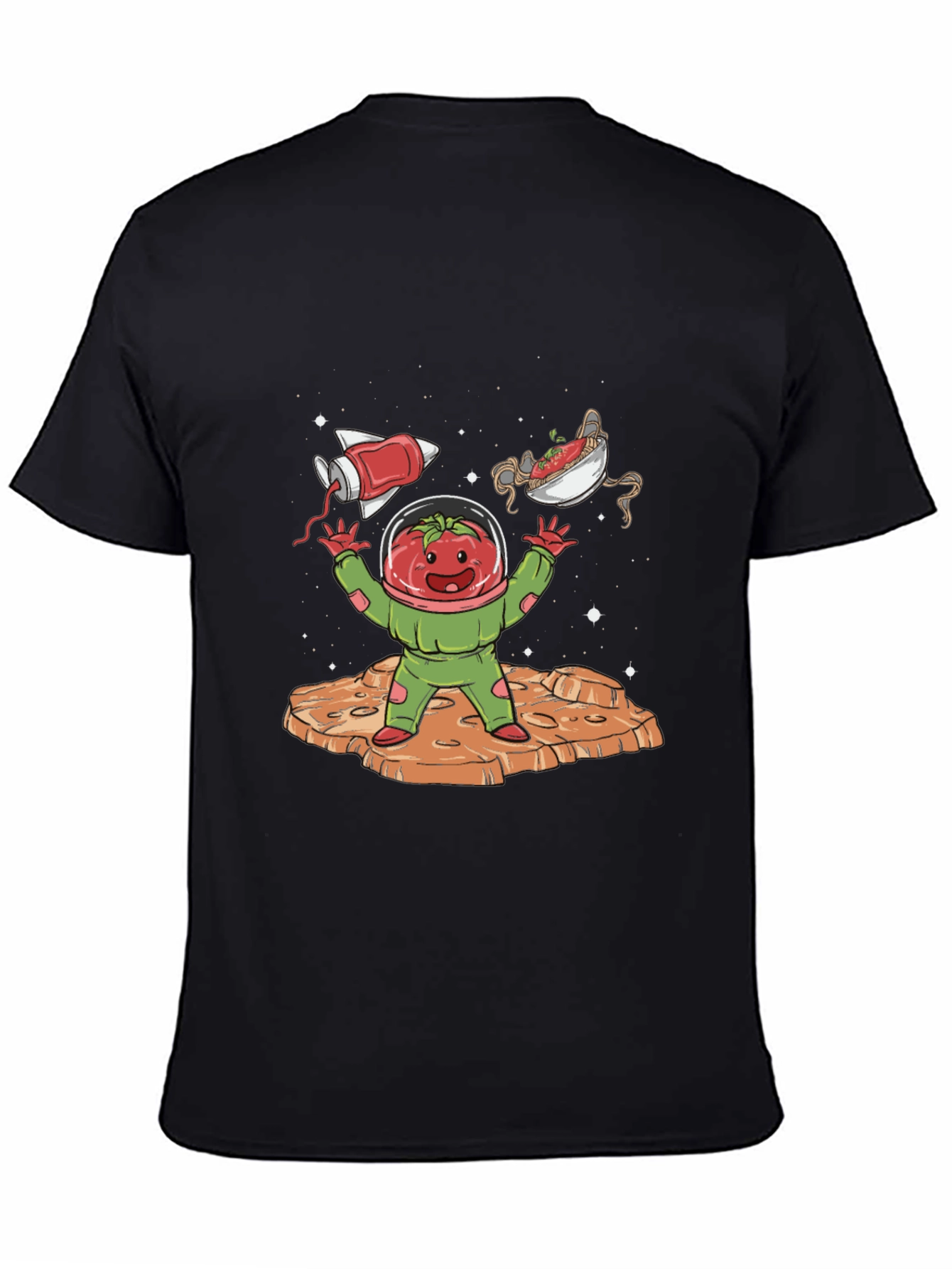 Tomato Astronaut Graphic Tee - Space Foodie Shirt