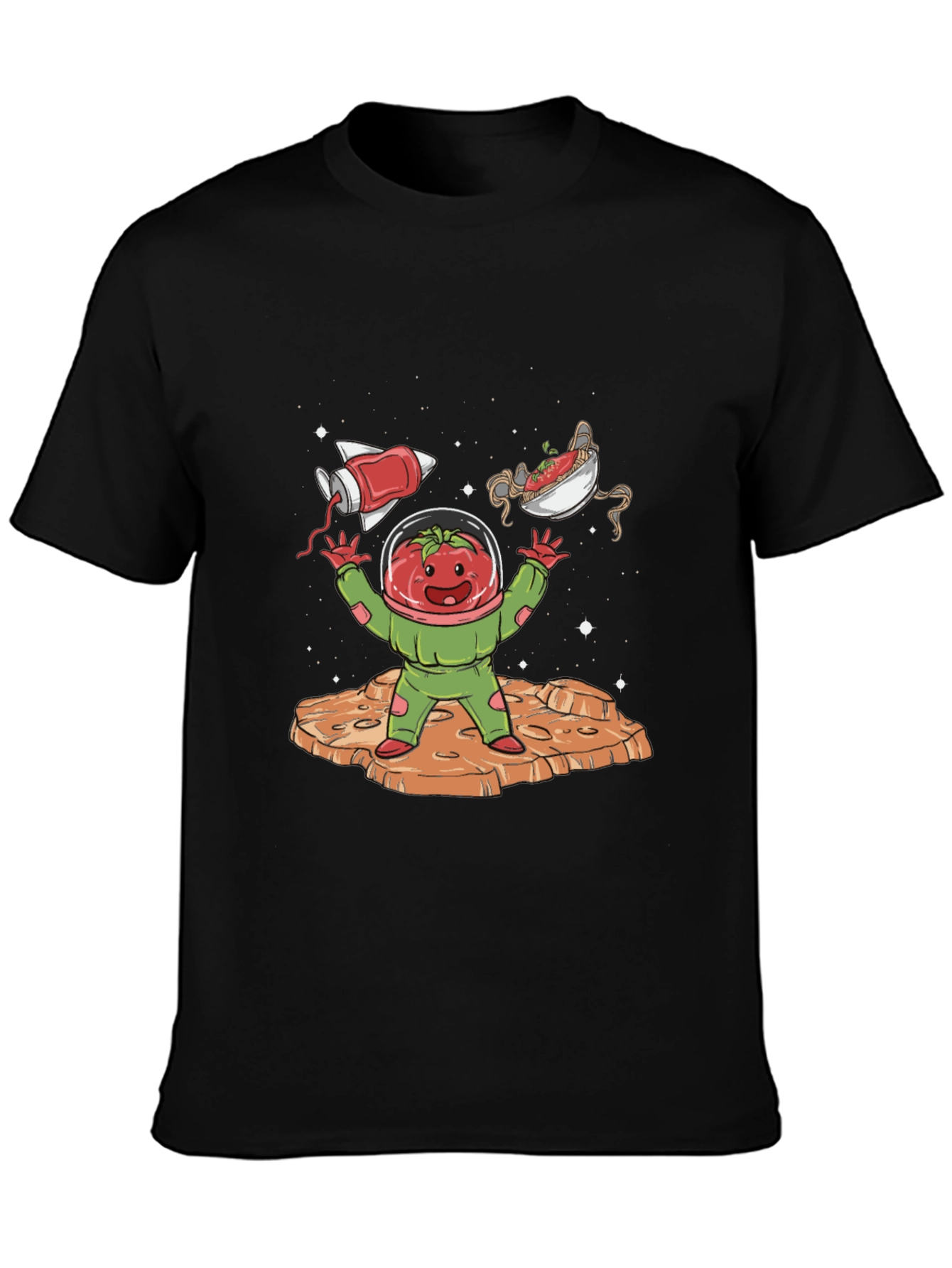 Tomato Astronaut Graphic Tee - Space Foodie Shirt