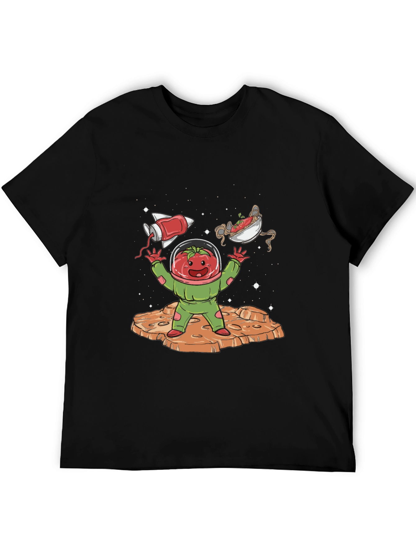 Tomato Astronaut Graphic Tee - Space Foodie Shirt