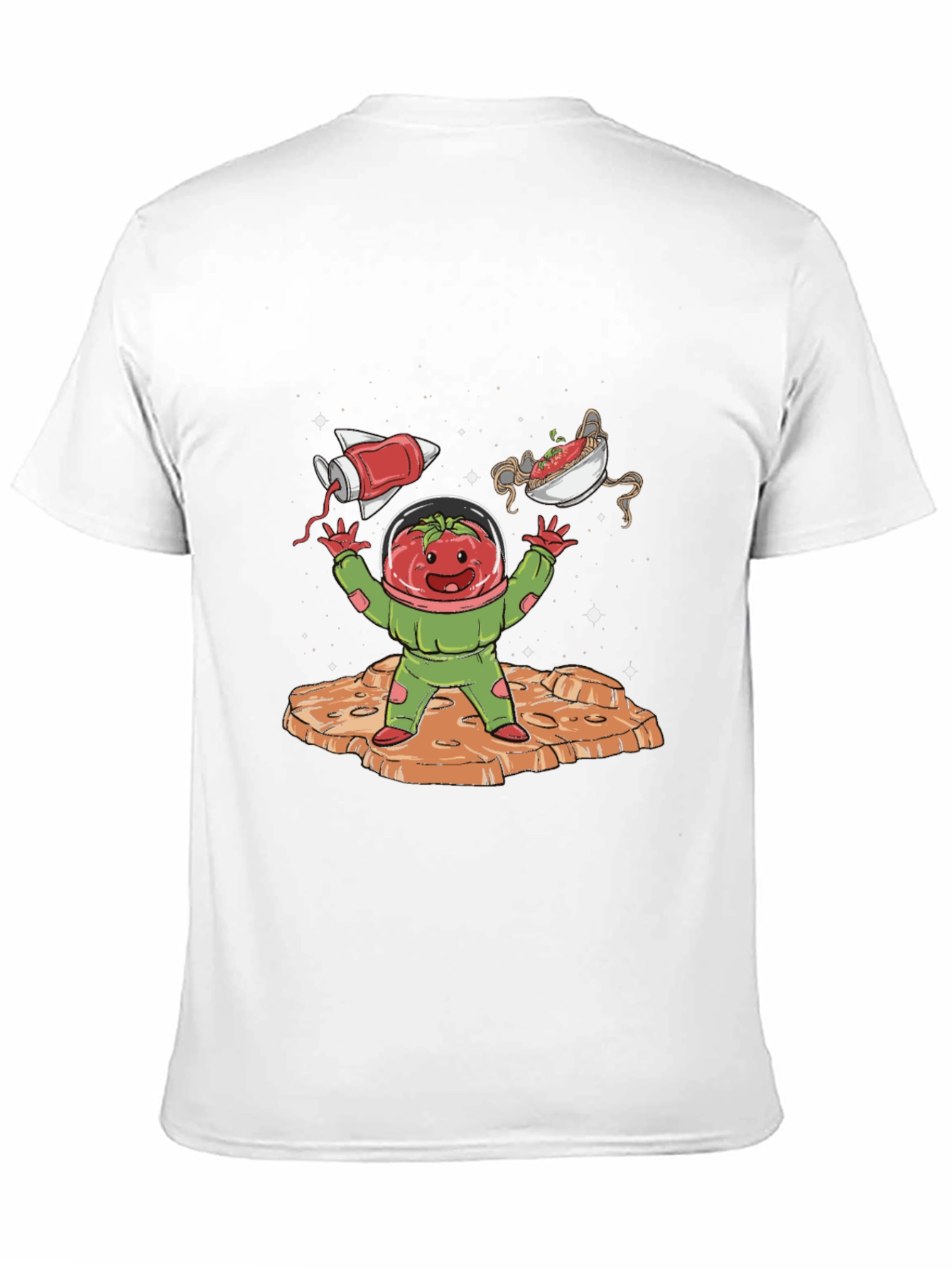 Tomato Astronaut Graphic Tee - Space Foodie Shirt